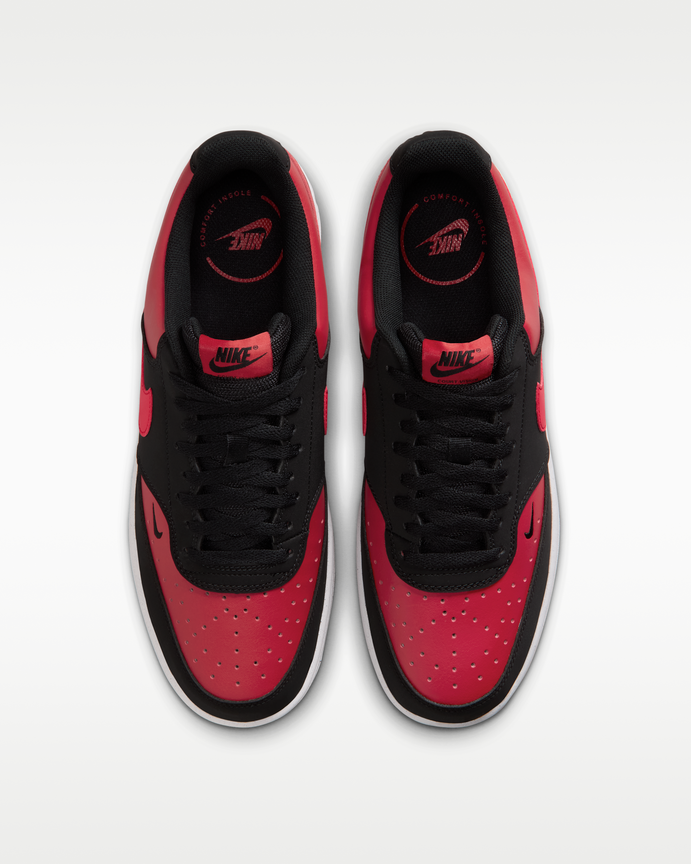 Nike Court Vision Low Men's Shoes - Black/University Red/White/University Red - View 4