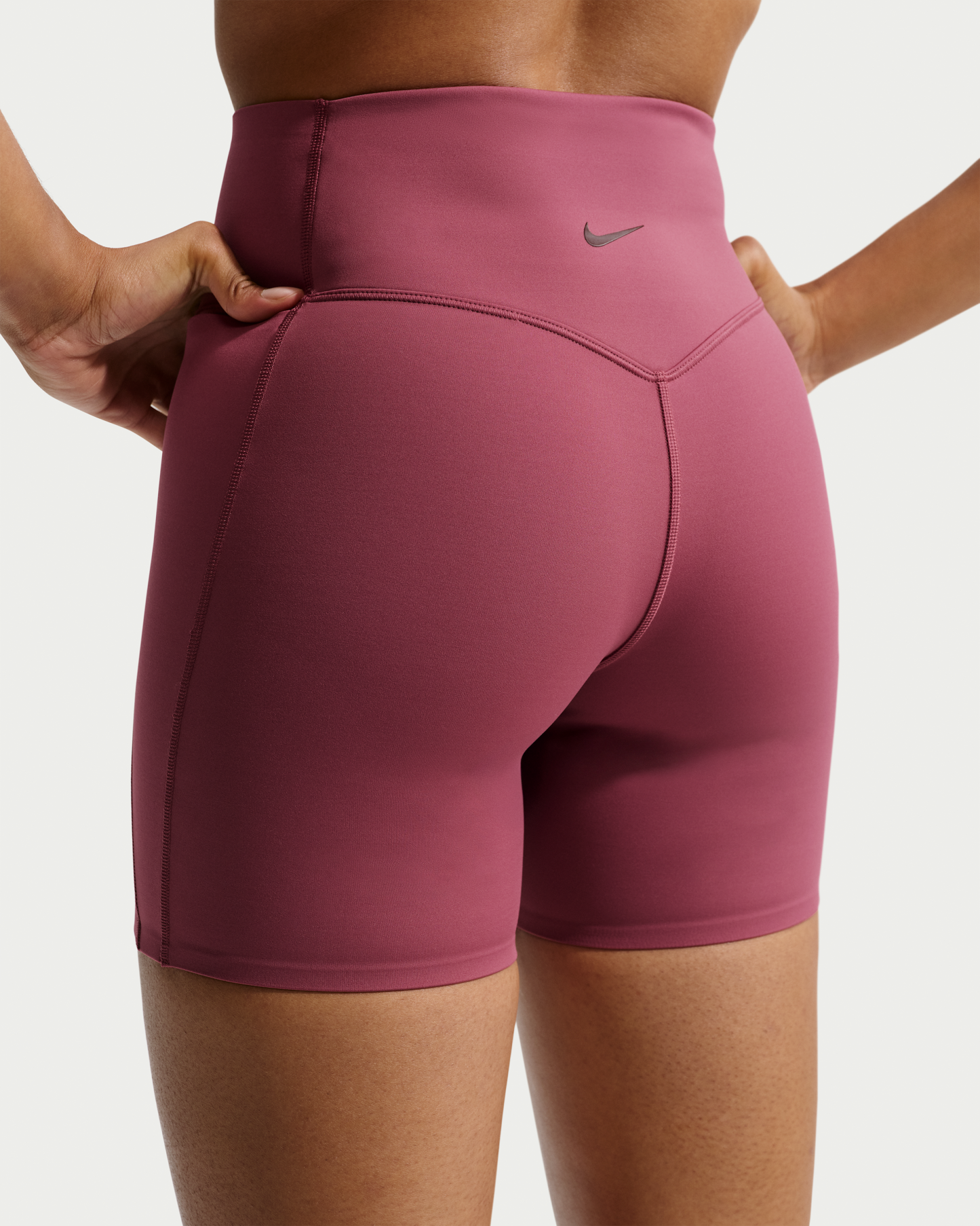 Nike Universa Women's High-Waisted 12.5cm (approx.) Biker Shorts with No Front Seam - Pink Smoke/Pink Smoke/Mystic Dates - View 3