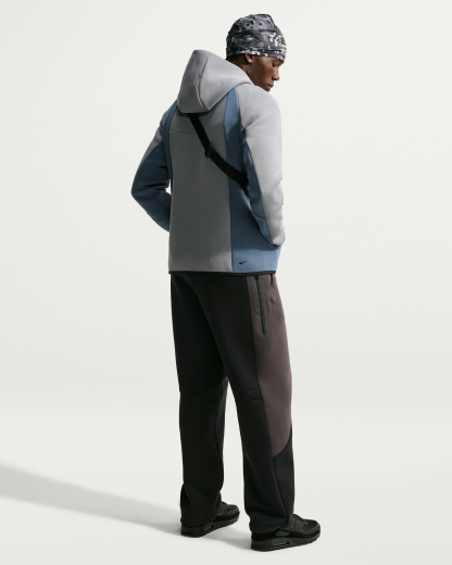 Nike Tech Men's Colour-Block Full-Zip Fleece Windrunner Jacket - Cool Grey/New Slate/Black - View 5