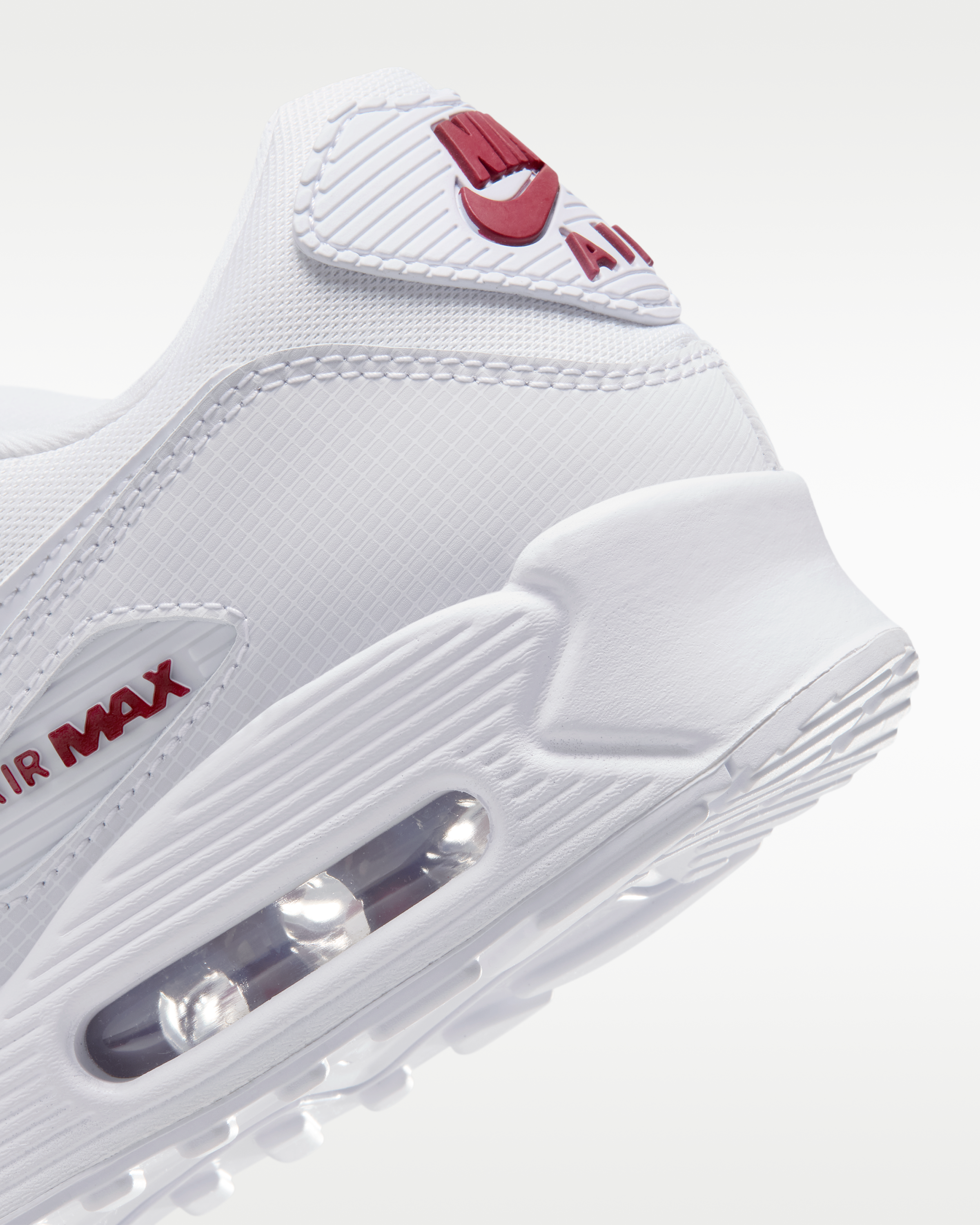 Nike Air Max 90 Men's Shoes - White/Tough Red/White - View 8