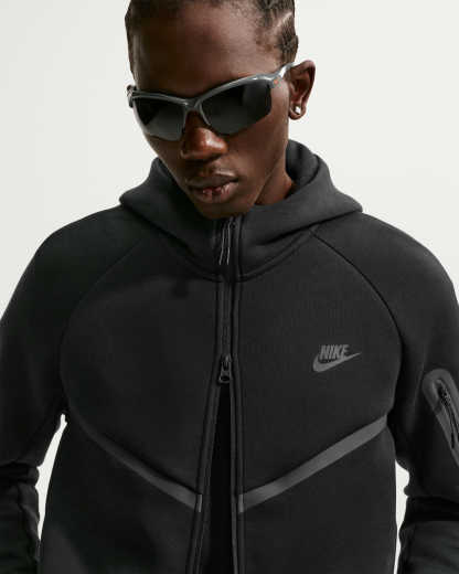 Nike Tech Men's Fleece Windrunner Full-Zip Jacket - Black/Black - View 3