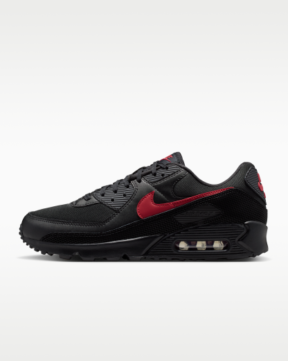 Nike Air Max 90 Men's Shoes - Black/Black/Tough Red - View 1
