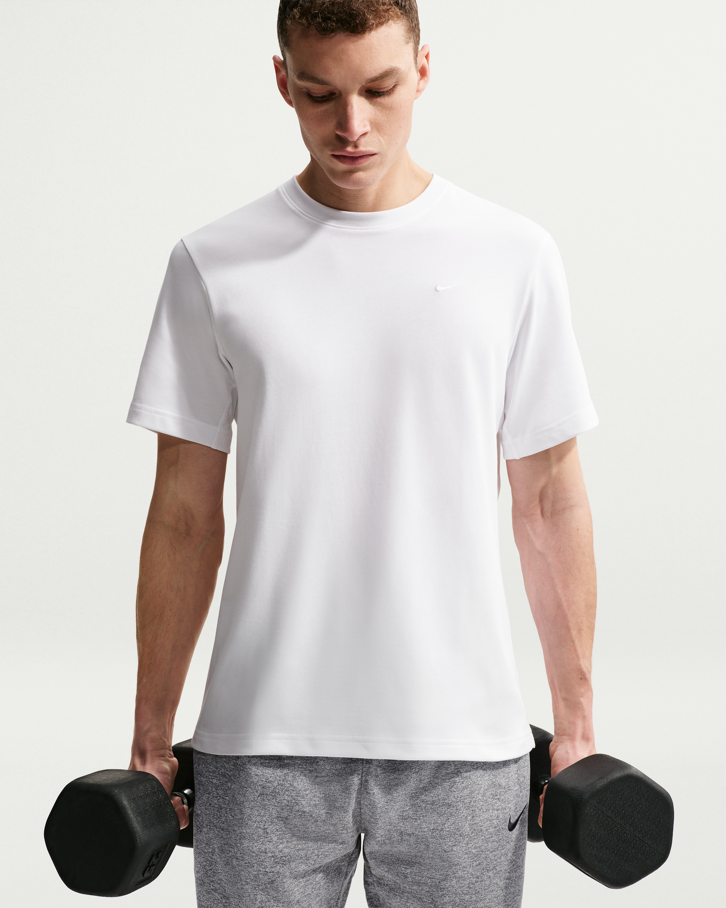Nike Primary Men's Dri-FIT Short-sleeve Versatile Top - White/White - View 1