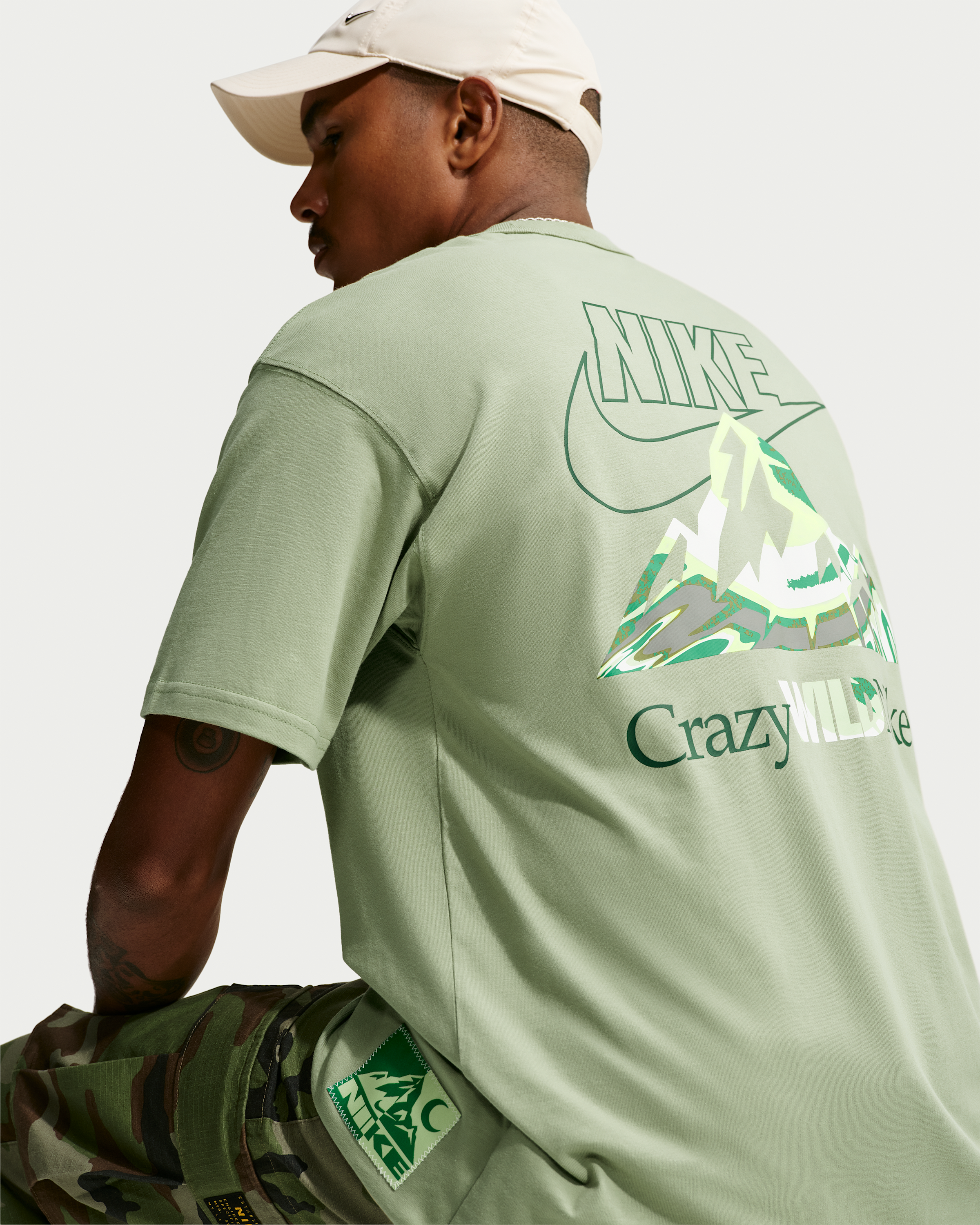 Nike Sportswear Men's T-Shirt - Dusty Olive - View 2