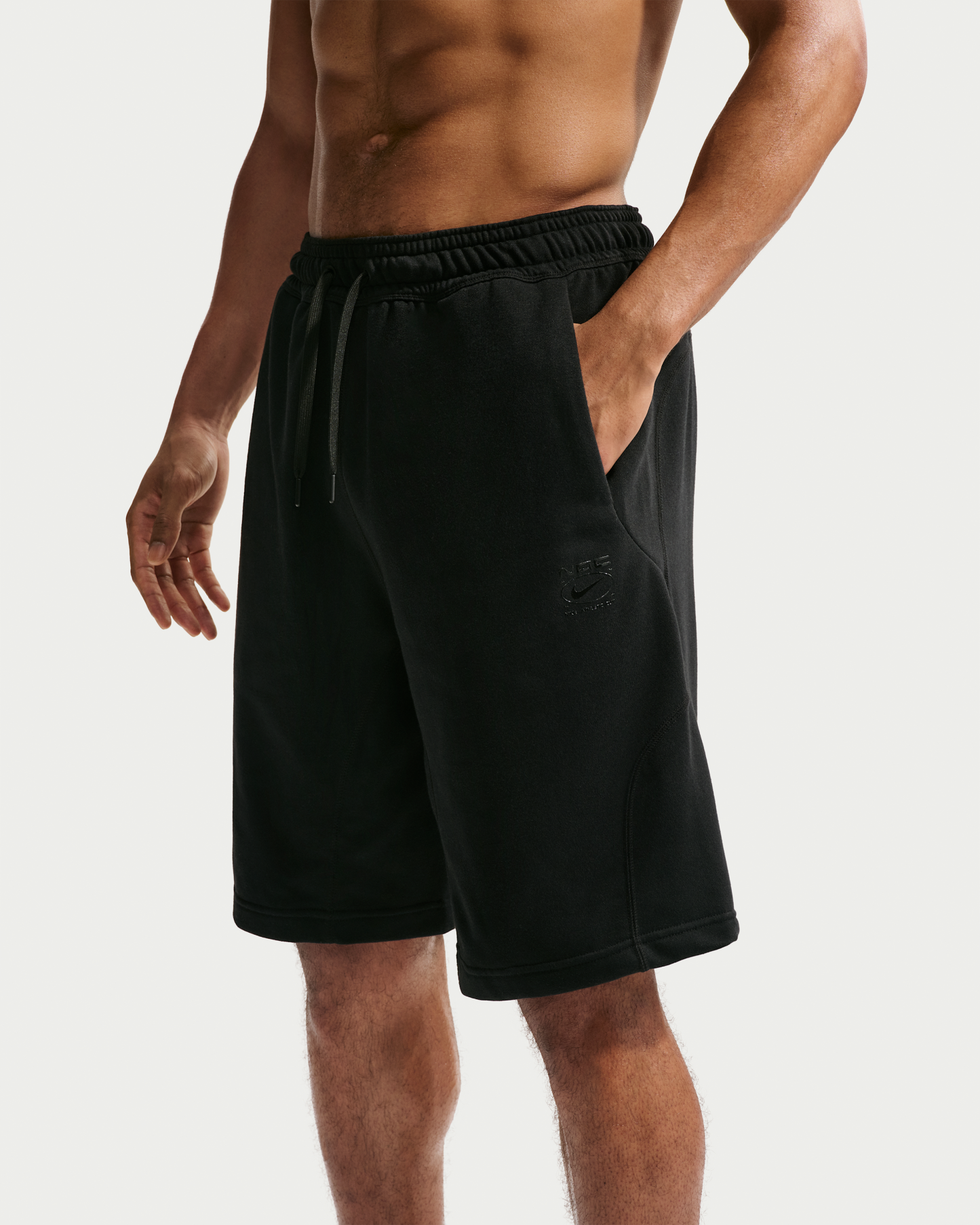 Nike N.A.C. Men's Dri-FIT Fleece Training Shorts - Black/Black - View 2
