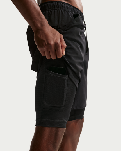 Nike Unlimited Men's Dri-FIT 18cm (approx.) 2-in-1 Versatile Shorts - Black/Black/Black/Black - View 6