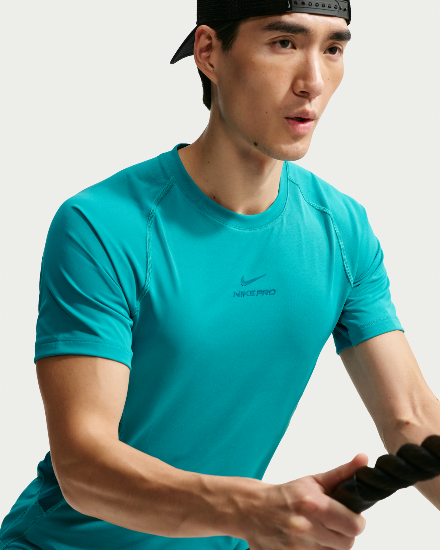 Nike Pro Training Men's Dri-FIT Short-Sleeve Top - Energy/Bright Spruce/Bright Spruce - View 3