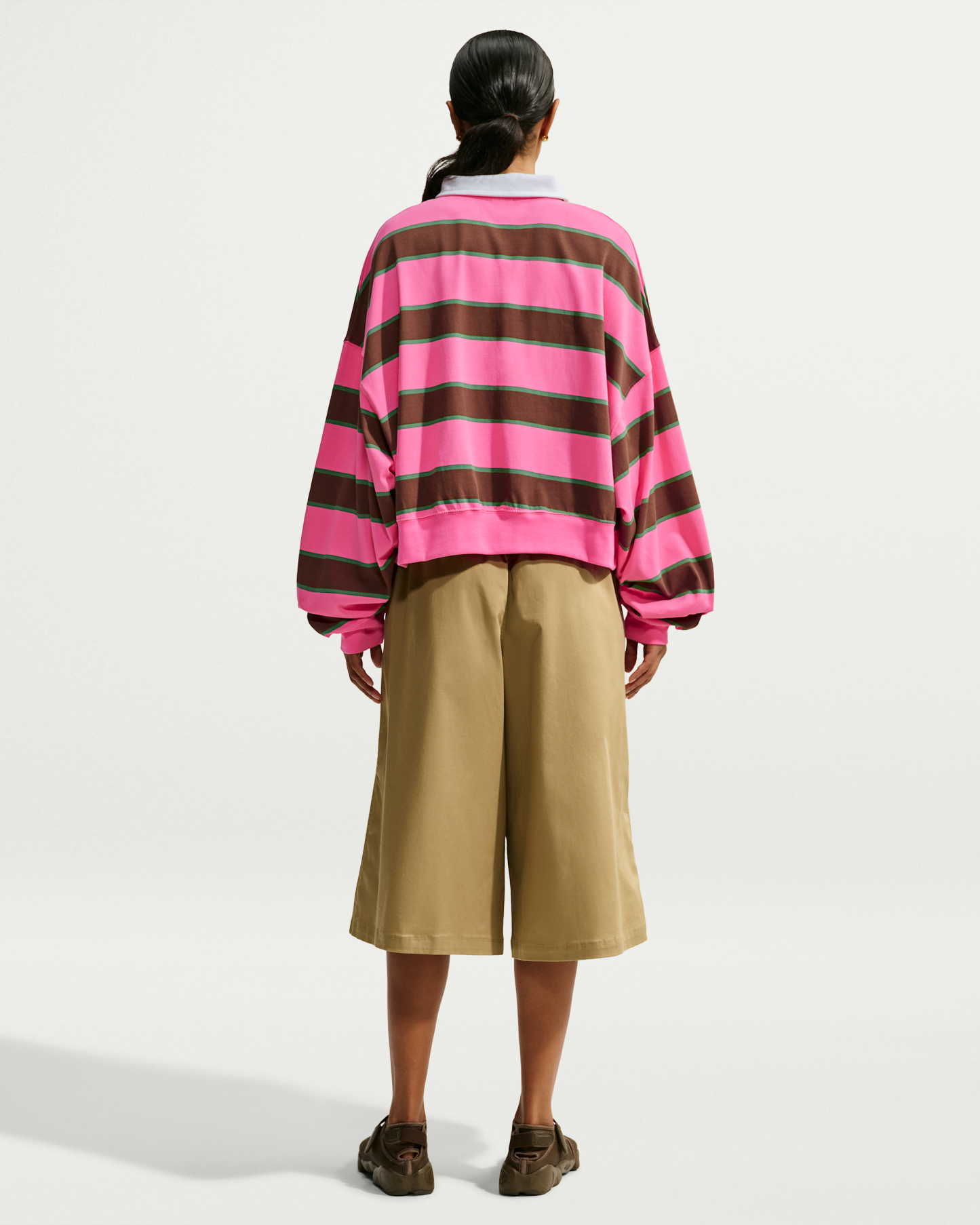 Nike Sportswear  Women's 1/4-Zip Sweatshirt - Pinksicle/Pine Green/Cacao Wow - View 5