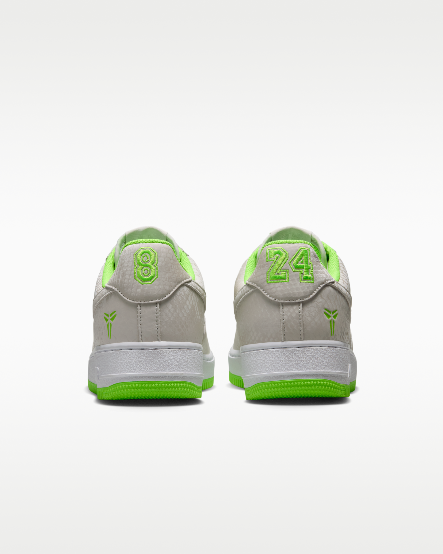 Kobe Air Force 1 Low Men's Shoes - Vast Grey/White/Electric Green - View 6