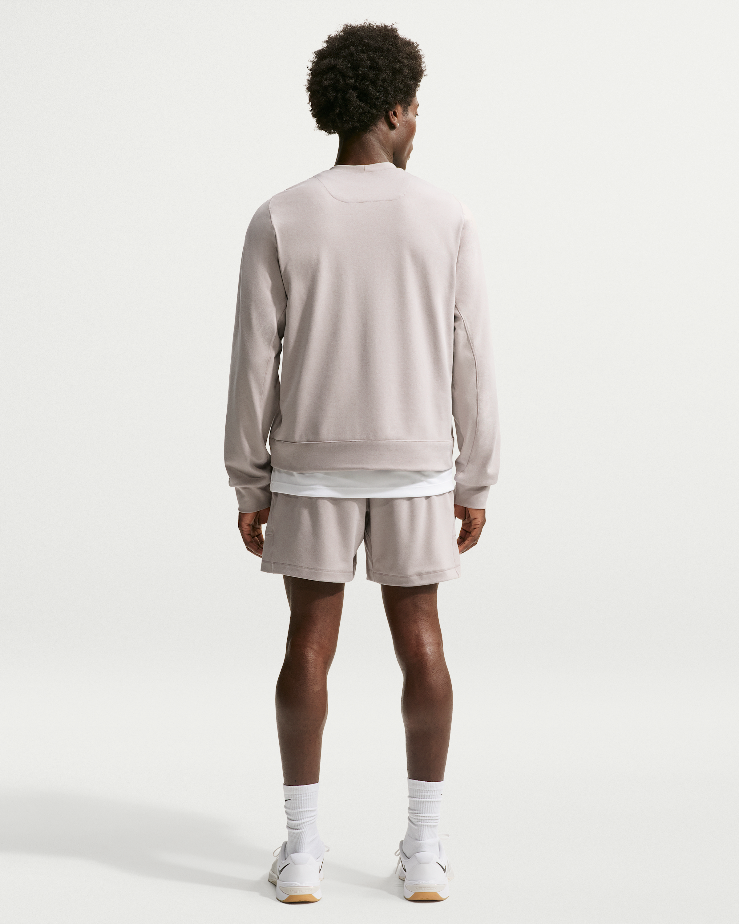 Nike Primary NanoKnit Men's Dri-FIT UV Protection Long-Sleeve Performance Top - Moon Particle/College Grey/Heather/Moon Particle - View 5