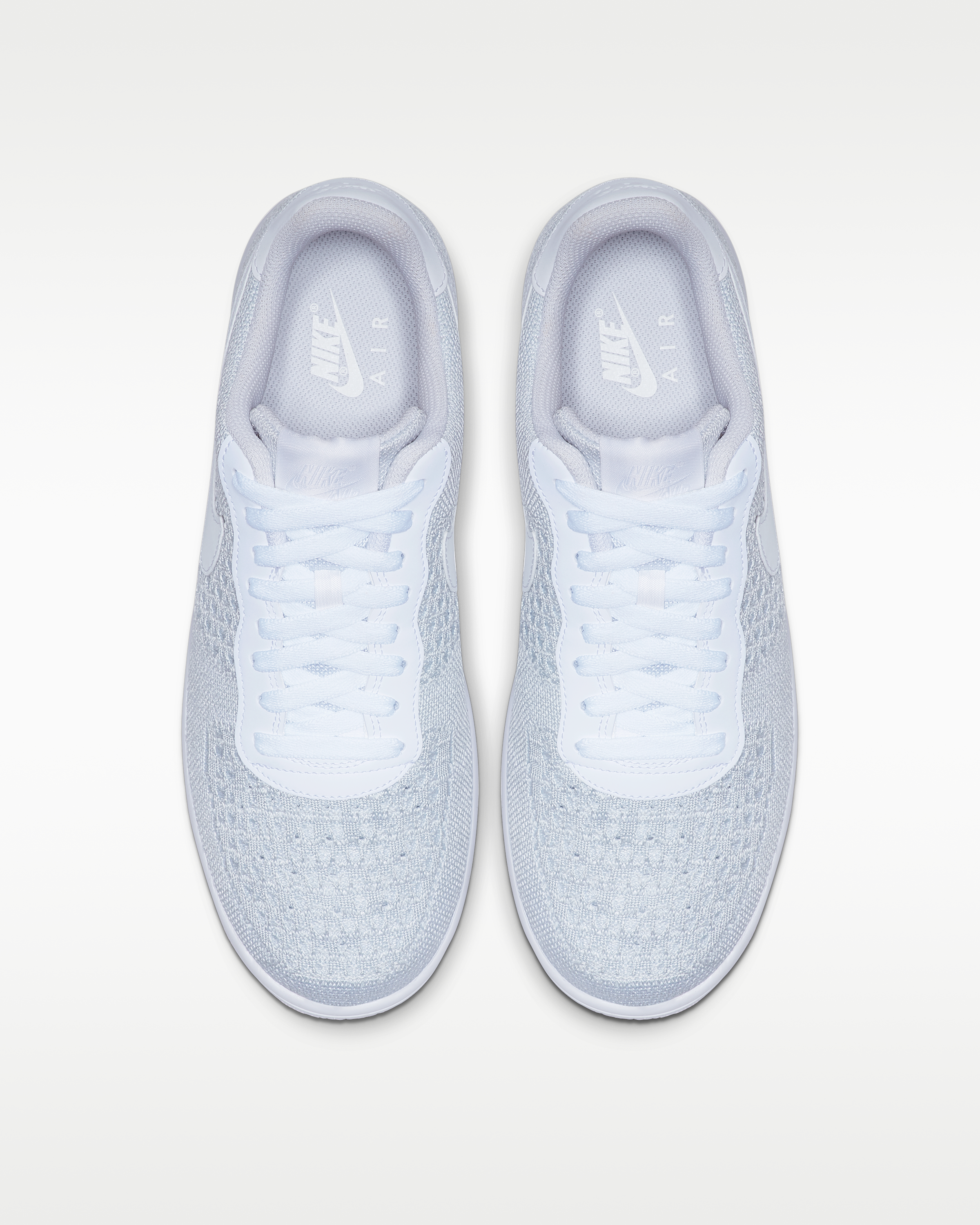 Nike Air Force 1 Flyknit 2.0 Shoes - White/Pure Platinum/White/Pure Platinum - View 4