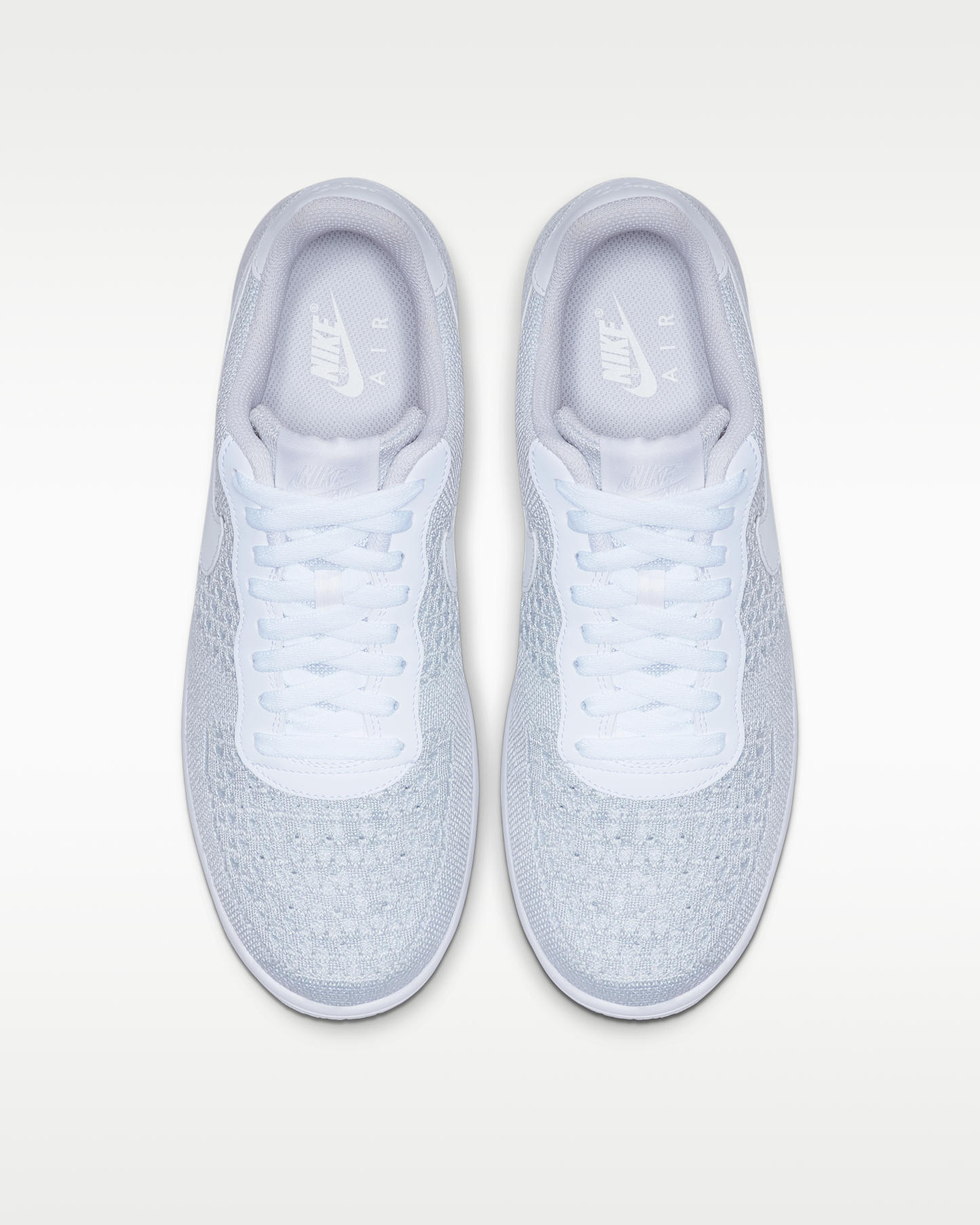 Nike Air Force 1 Flyknit 2.0 Shoes - White/Pure Platinum/White/Pure Platinum - View 4