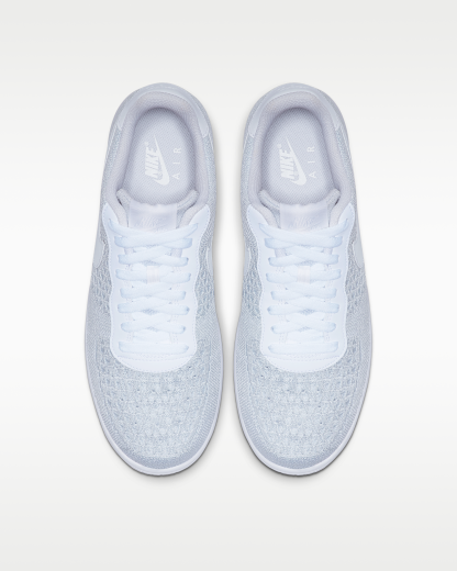 Nike Air Force 1 Flyknit 2.0 Shoes - White/Pure Platinum/White/Pure Platinum - View 4