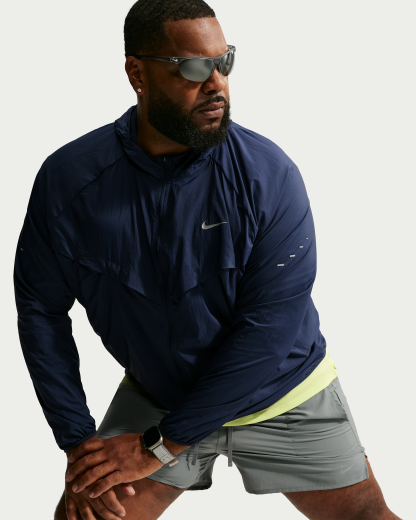 Nike Stride Men's Repel UV Running Jacket - Midnight Navy/Midnight Navy - View 9