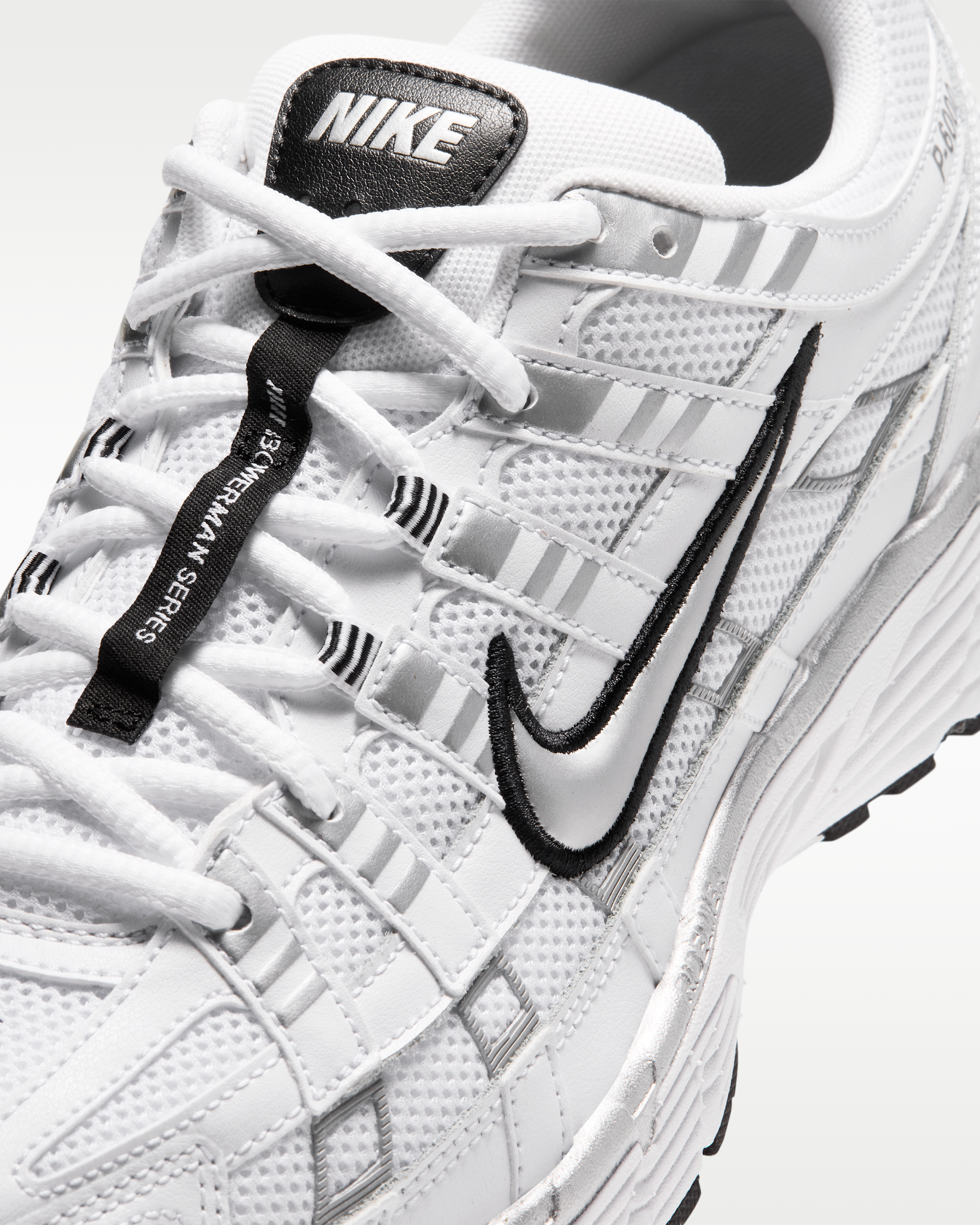 Nike P-6000 Shoes - White/Black/Metallic Silver - View 7