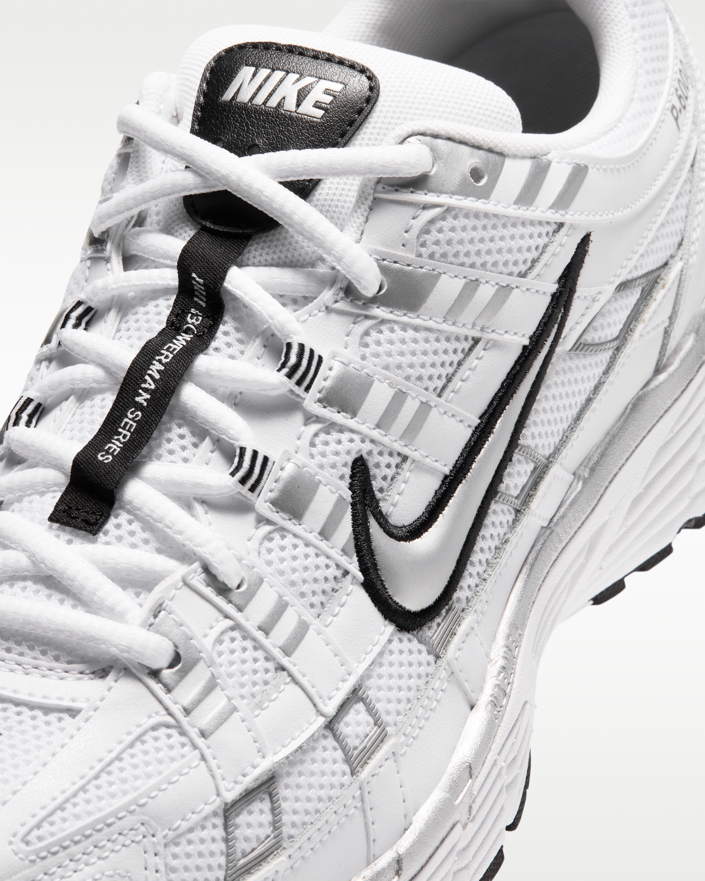 Nike P-6000 Shoes - White/Black/Metallic Silver - View 7