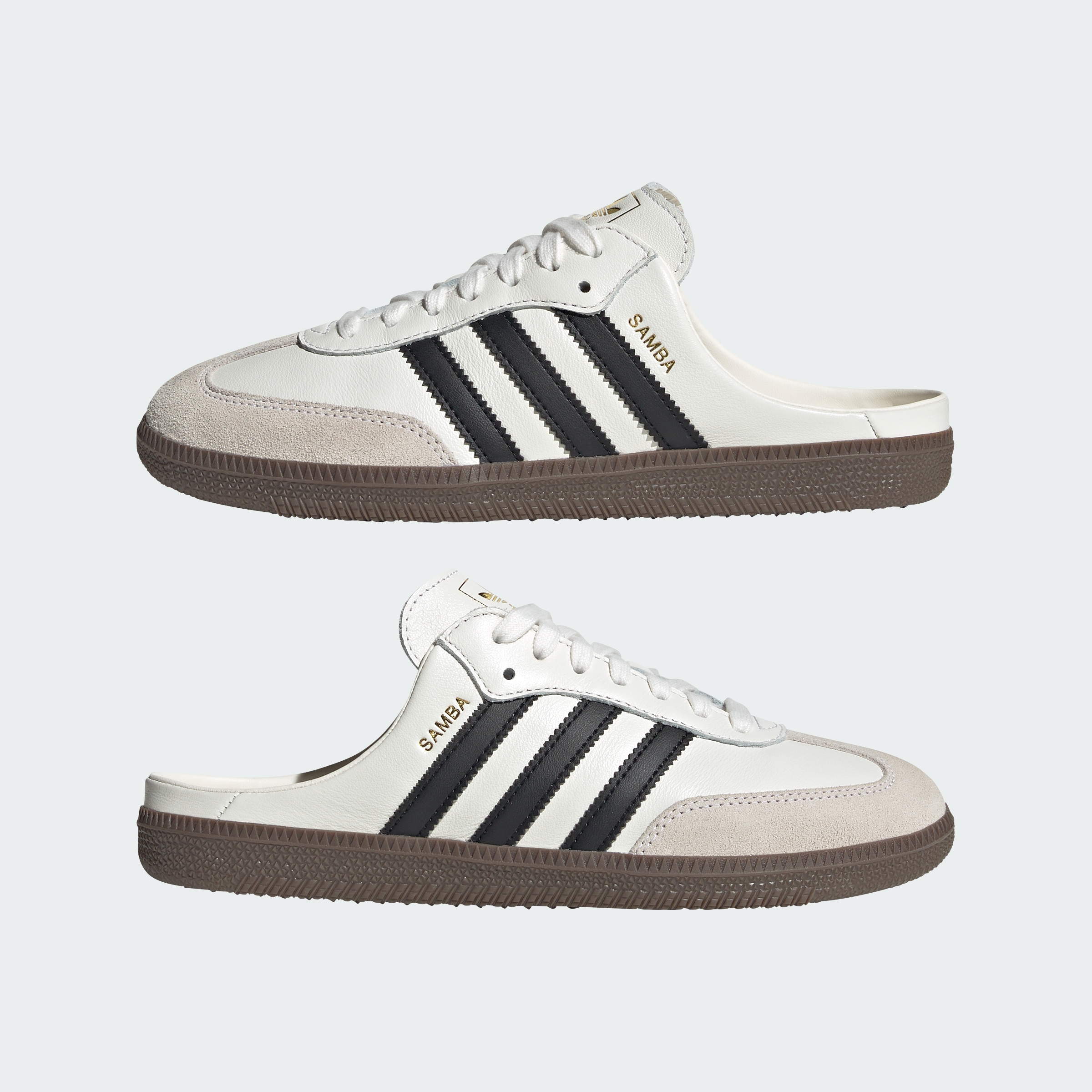 adidas SAMBA OG MULE Shoes - Cloud White / Core Black / Gum - View 8