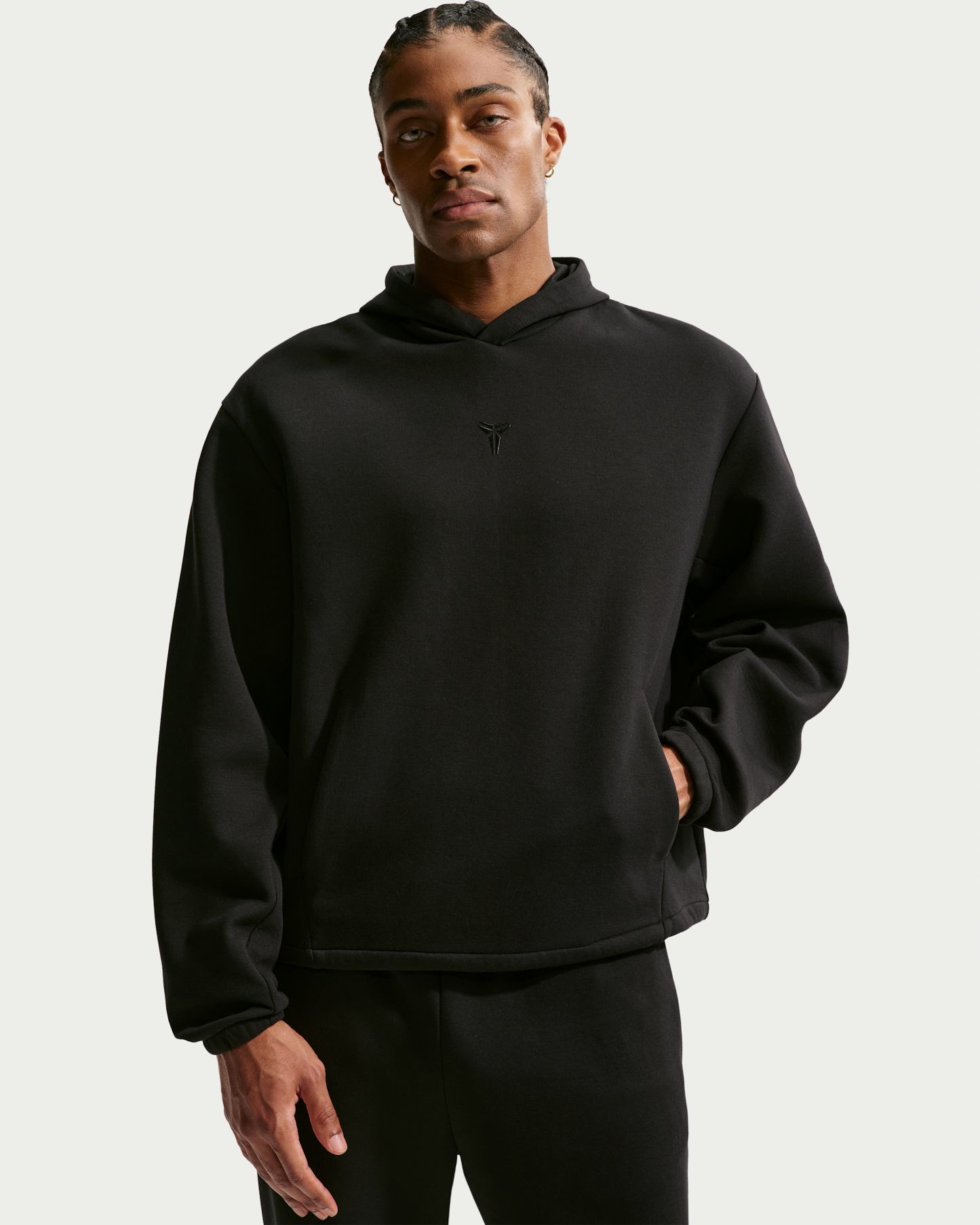 Kobe Men's Nike Dri-FIT Pullover Basketball Hoodie - Black/Black - View 1