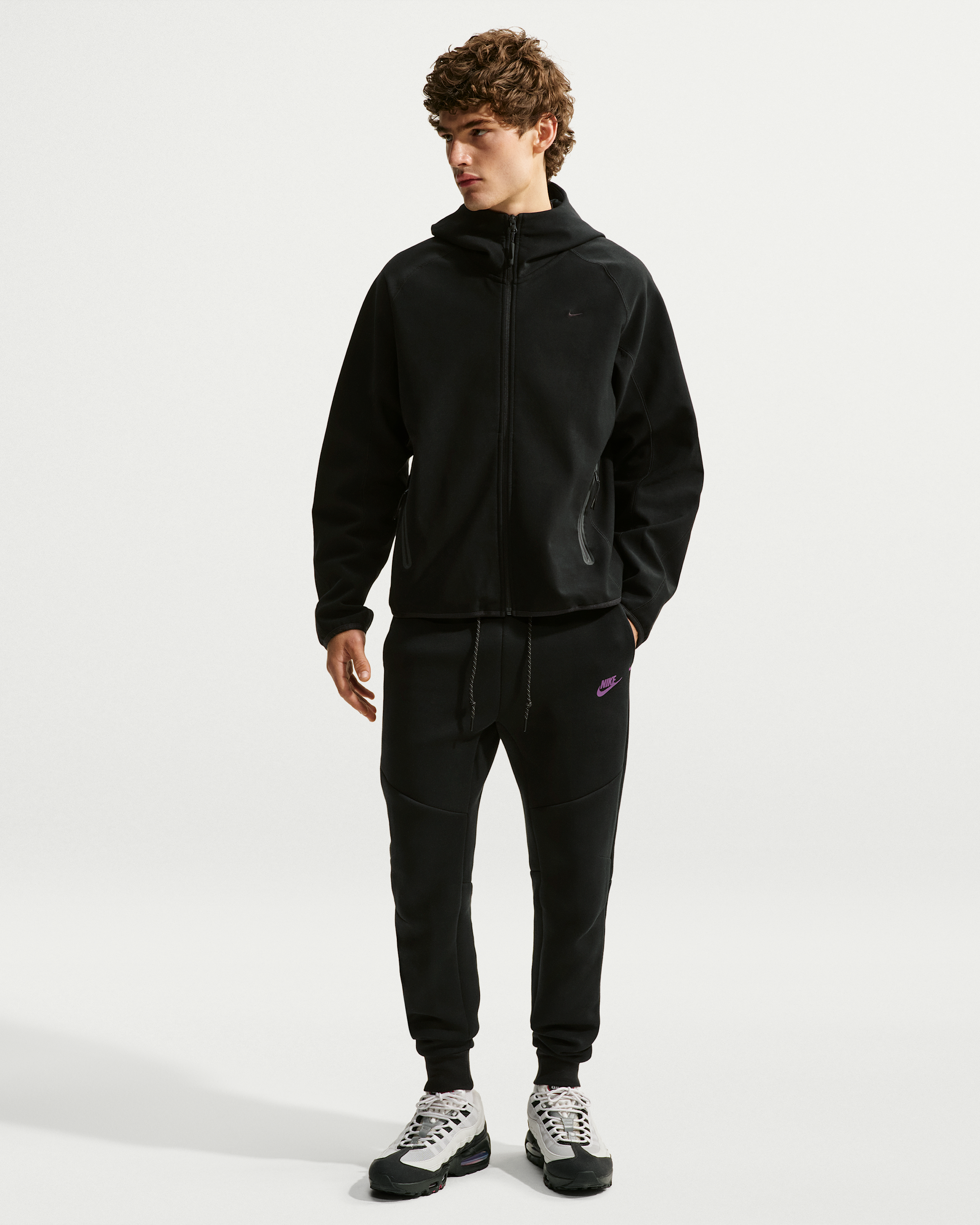 Nike Tech Men's Fleece Joggers - Black/Viotech - View 1