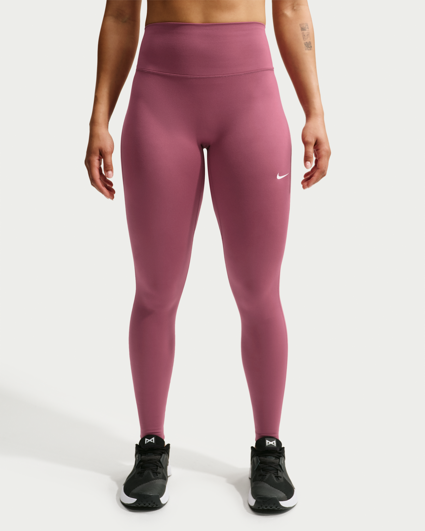 Nike One Seamless Front Women's High-Waisted Full-Length Leggings - Pink Smoke/White - View 2