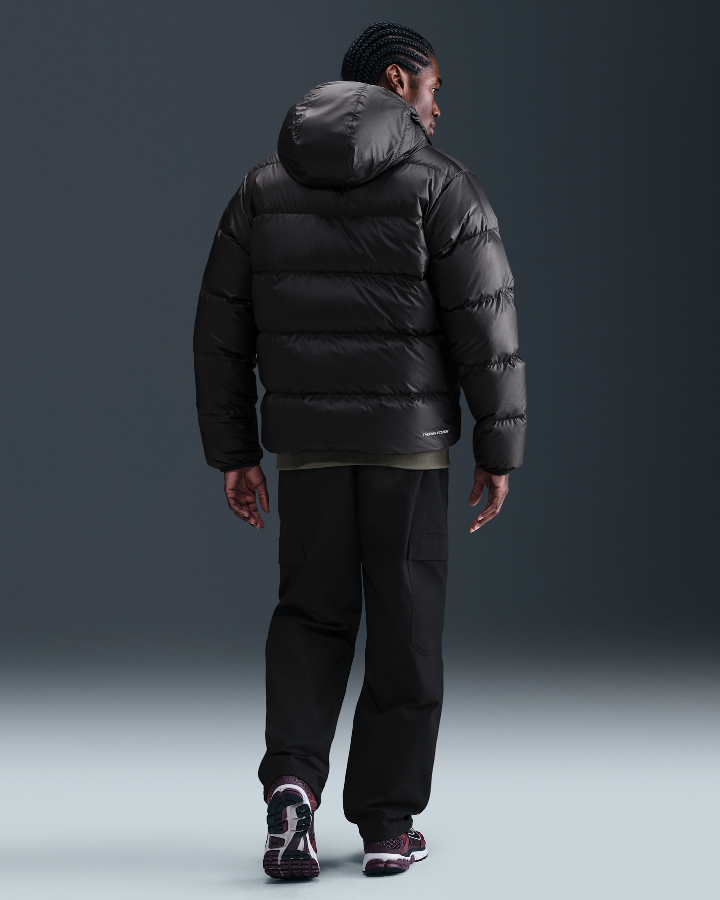 Nike Windrunner Men's Down Jacket - Black/Black/White - View 5