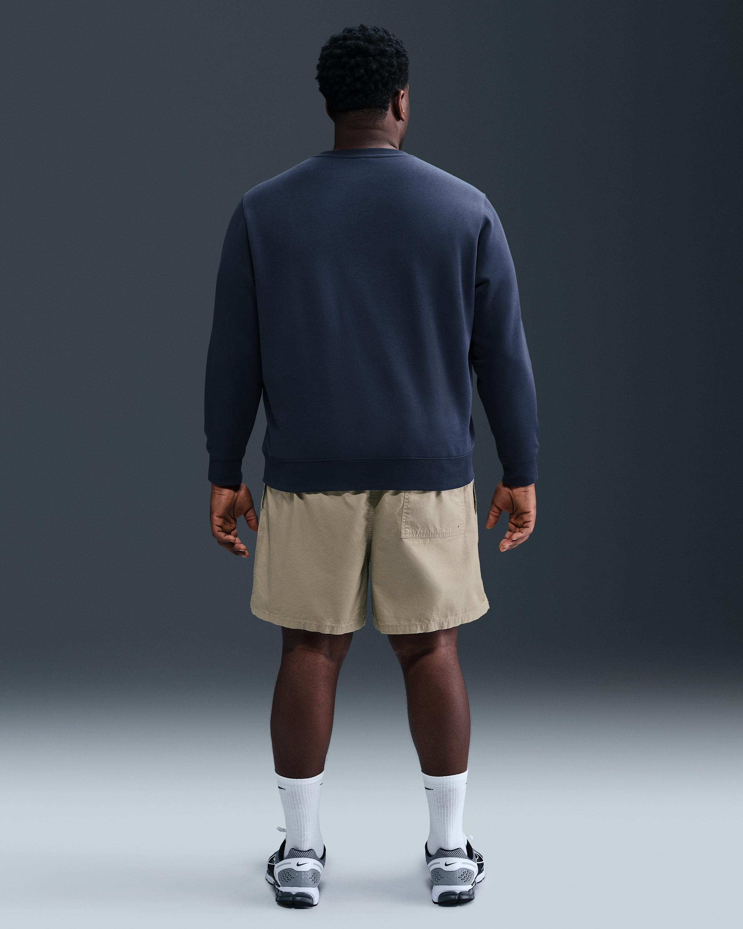 Nike Club Men's Fleece Crew - Obsidian/White - View 10