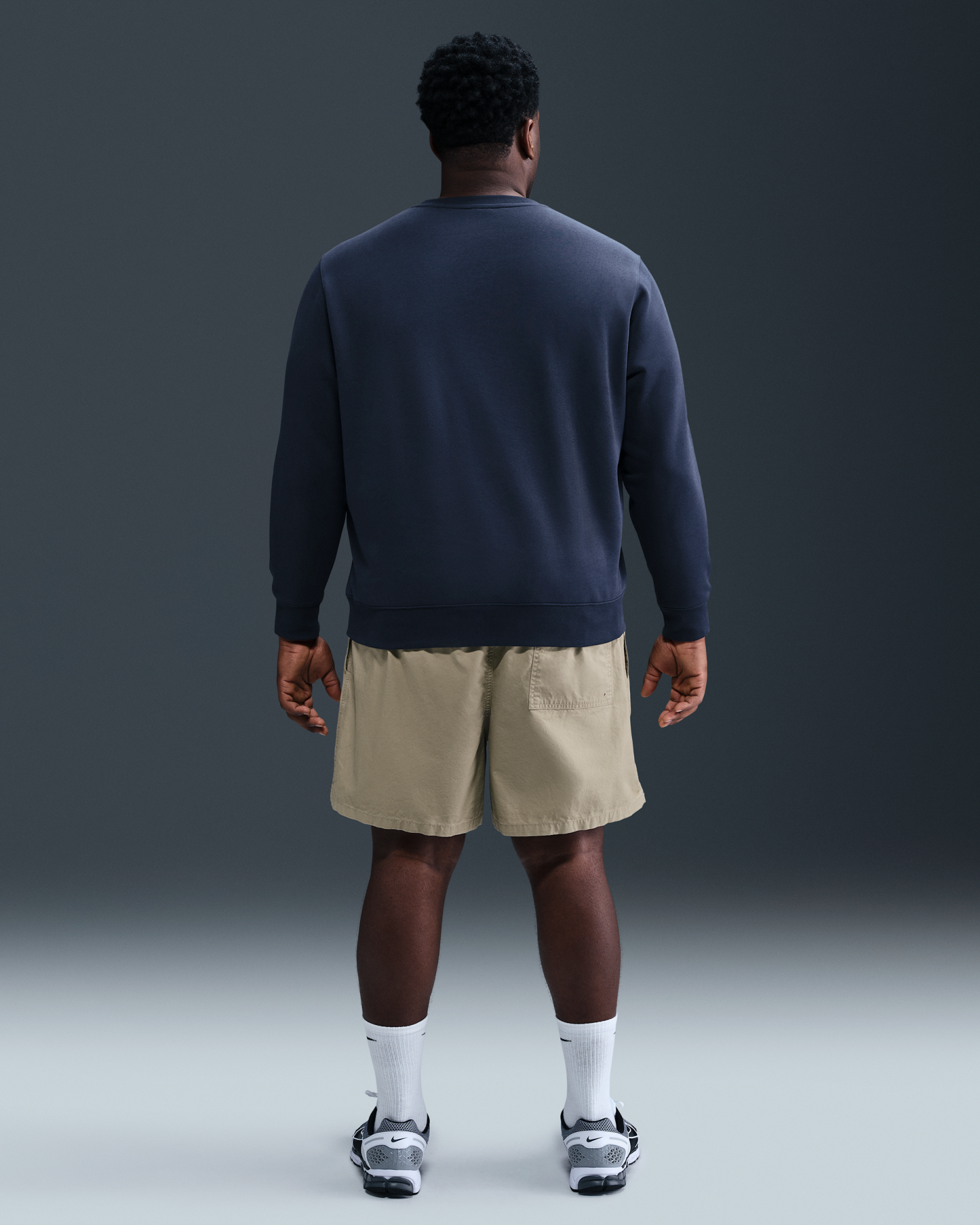Nike Club Men's Fleece Crew - Obsidian/White - View 10