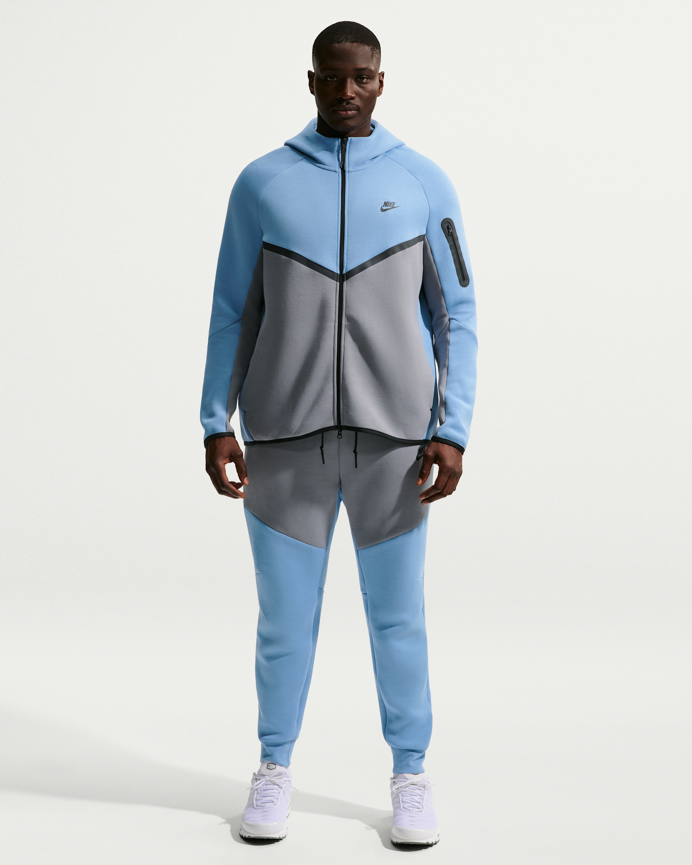Nike Tech Men's Fleece Windrunner Full-Zip Jacket - Work Blue/Cool Grey/Black - View 9
