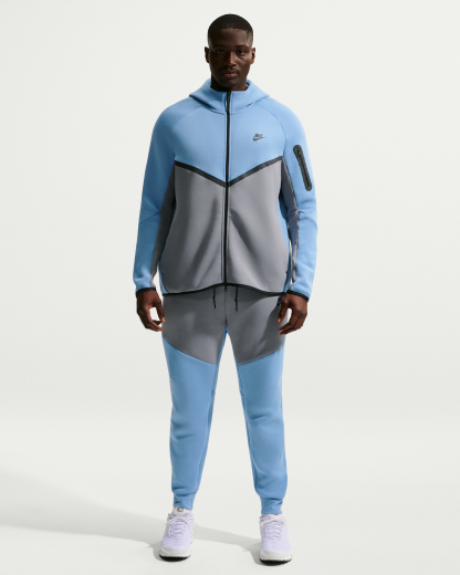 Nike Tech Men's Fleece Windrunner Full-Zip Jacket - Work Blue/Cool Grey/Black - View 9