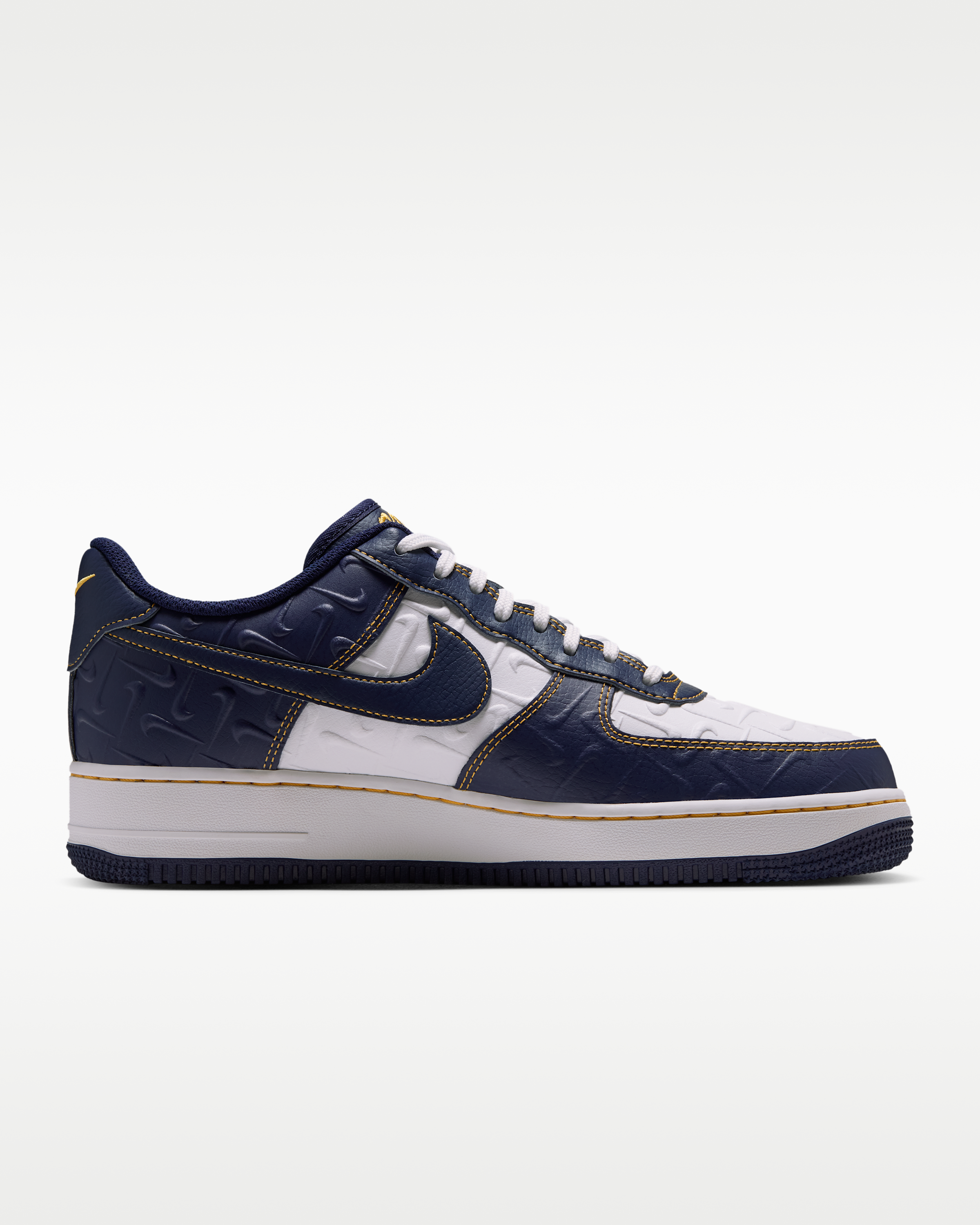 Nike Air Force 1 '07 Men's Shoes - Summit White/Yellow Ochre/Midnight Navy - View 3