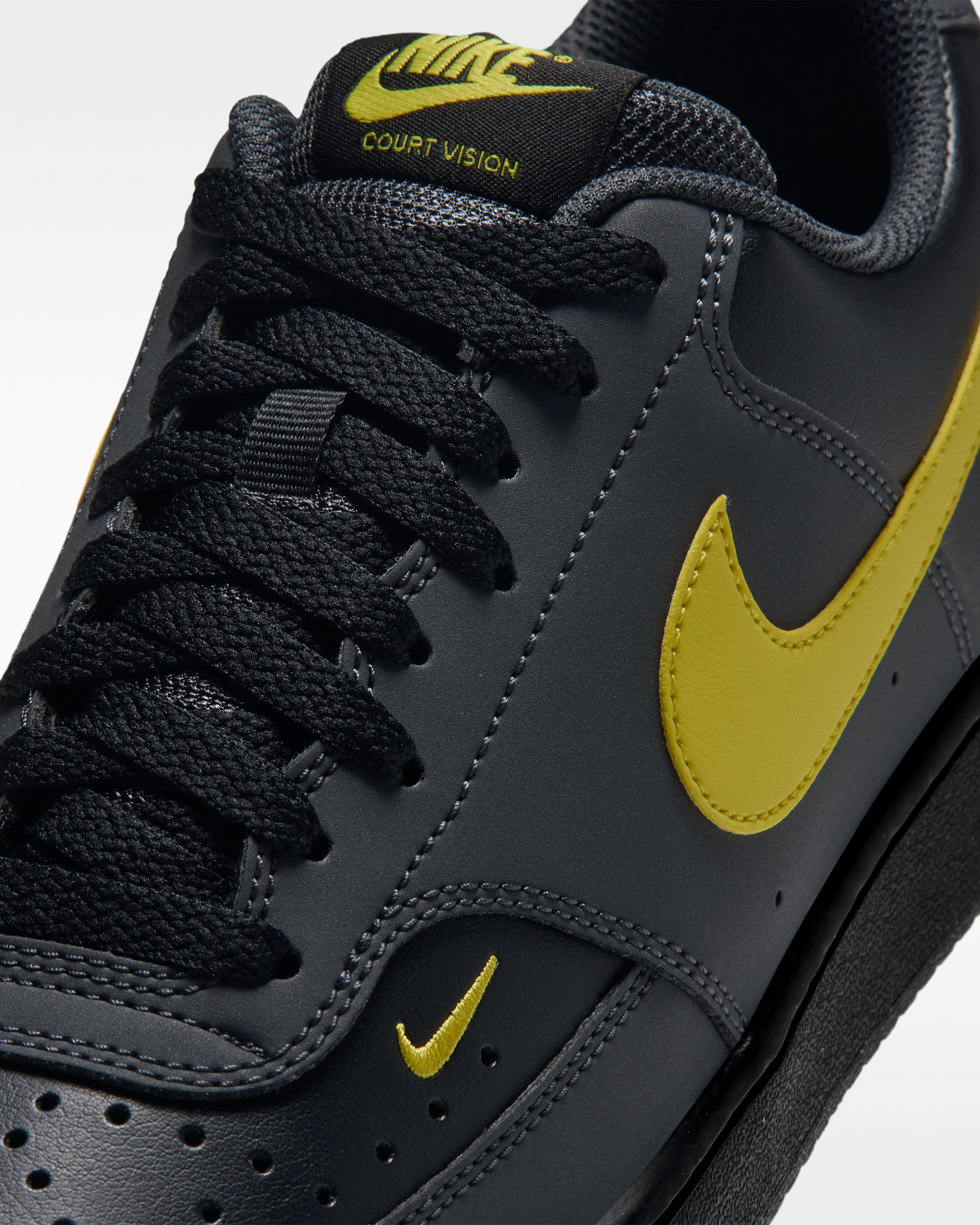 Nike Court Vision Low Men's Shoes - Dark Smoke Grey/Black/Chrome Yellow - View 7