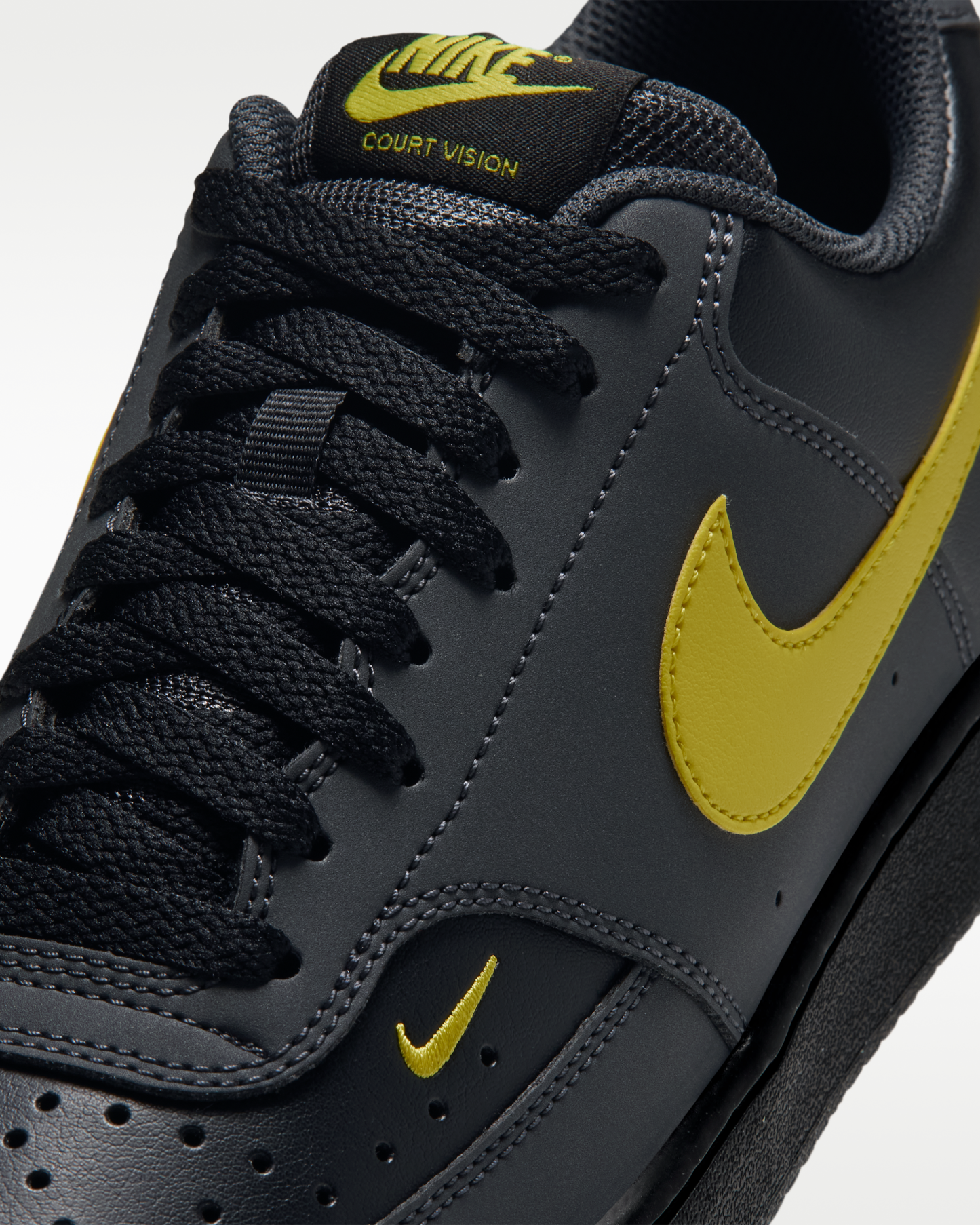 Nike Court Vision Low Men's Shoes - Dark Smoke Grey/Black/Chrome Yellow - View 7