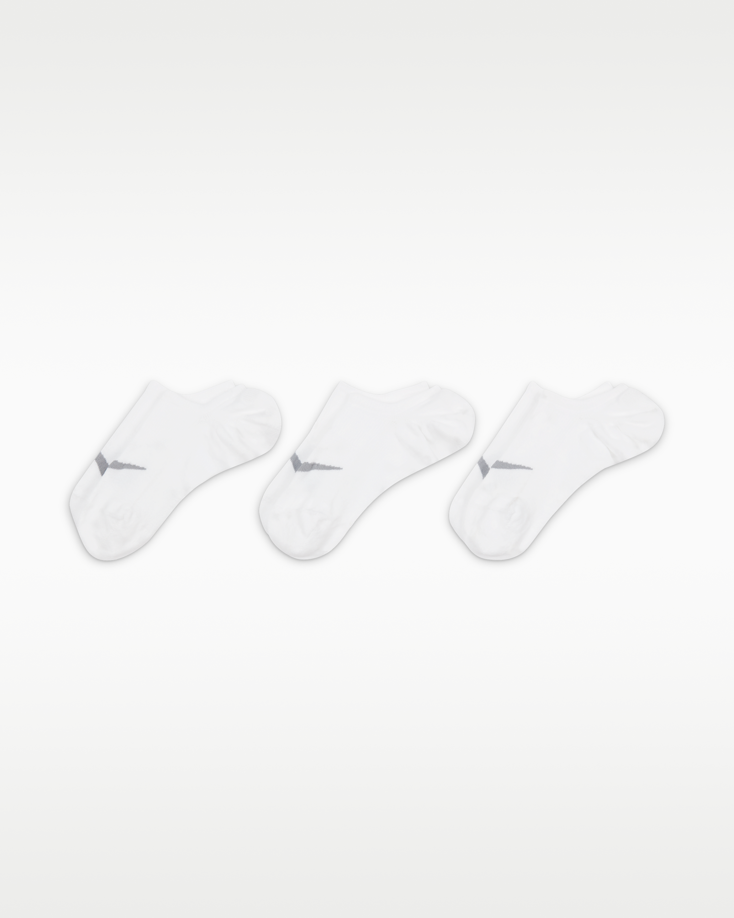 Nike Everyday Plus Lightweight Women's Training Footie Socks (3 Pairs) - White/Wolf Grey - View 2