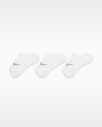 Nike Everyday Plus Lightweight Women's Training Footie Socks (3 Pairs) - White/Wolf Grey - View 2
