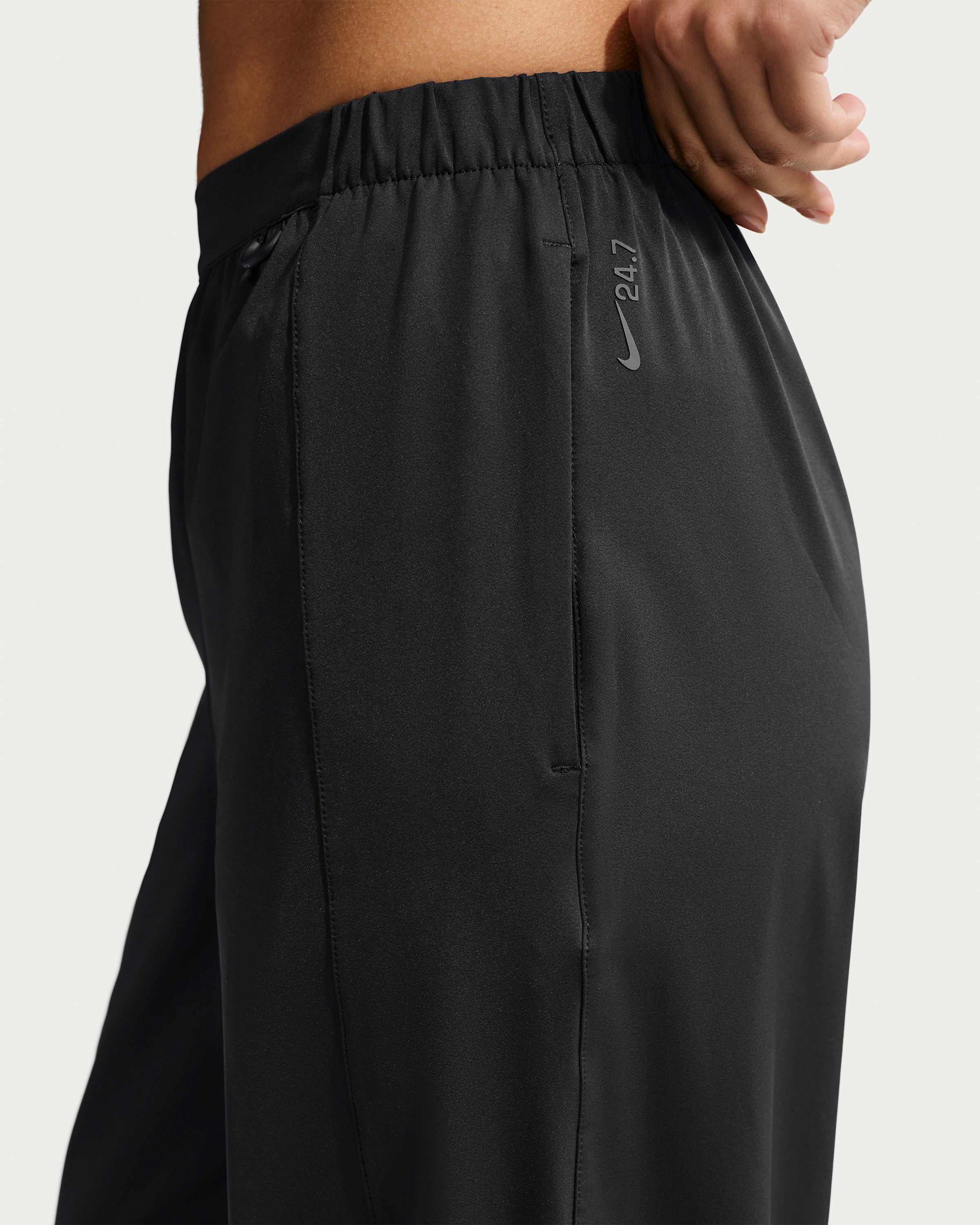 Nike 24.7 PerfectStretch Women's Dri-FIT Mid-Rise Wide-Leg Trousers - Black/Dark Smoke Grey - View 3