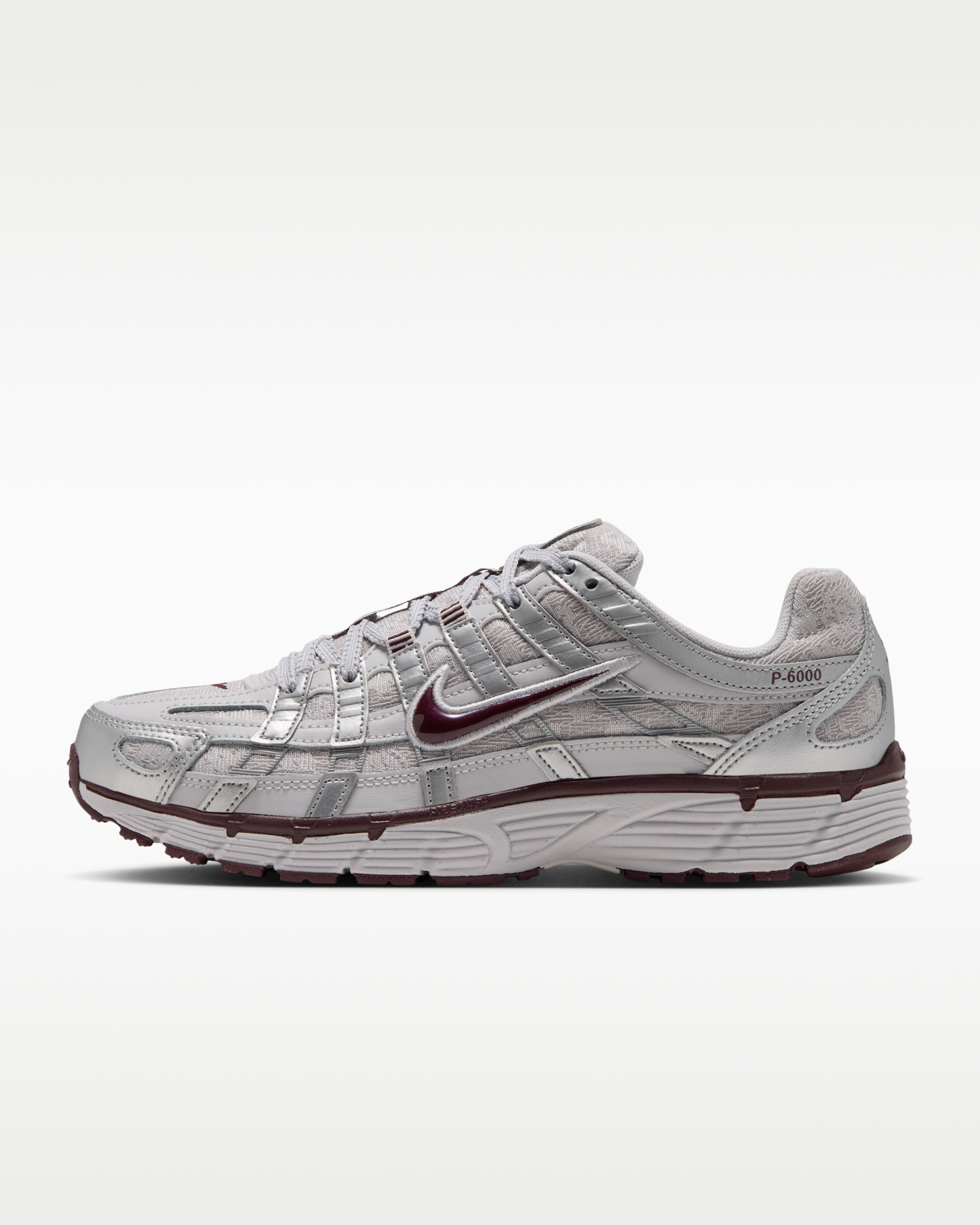 Nike P-6000 Women's Shoes - Vast Grey/Metallic Silver/Burgundy Crush - View 1