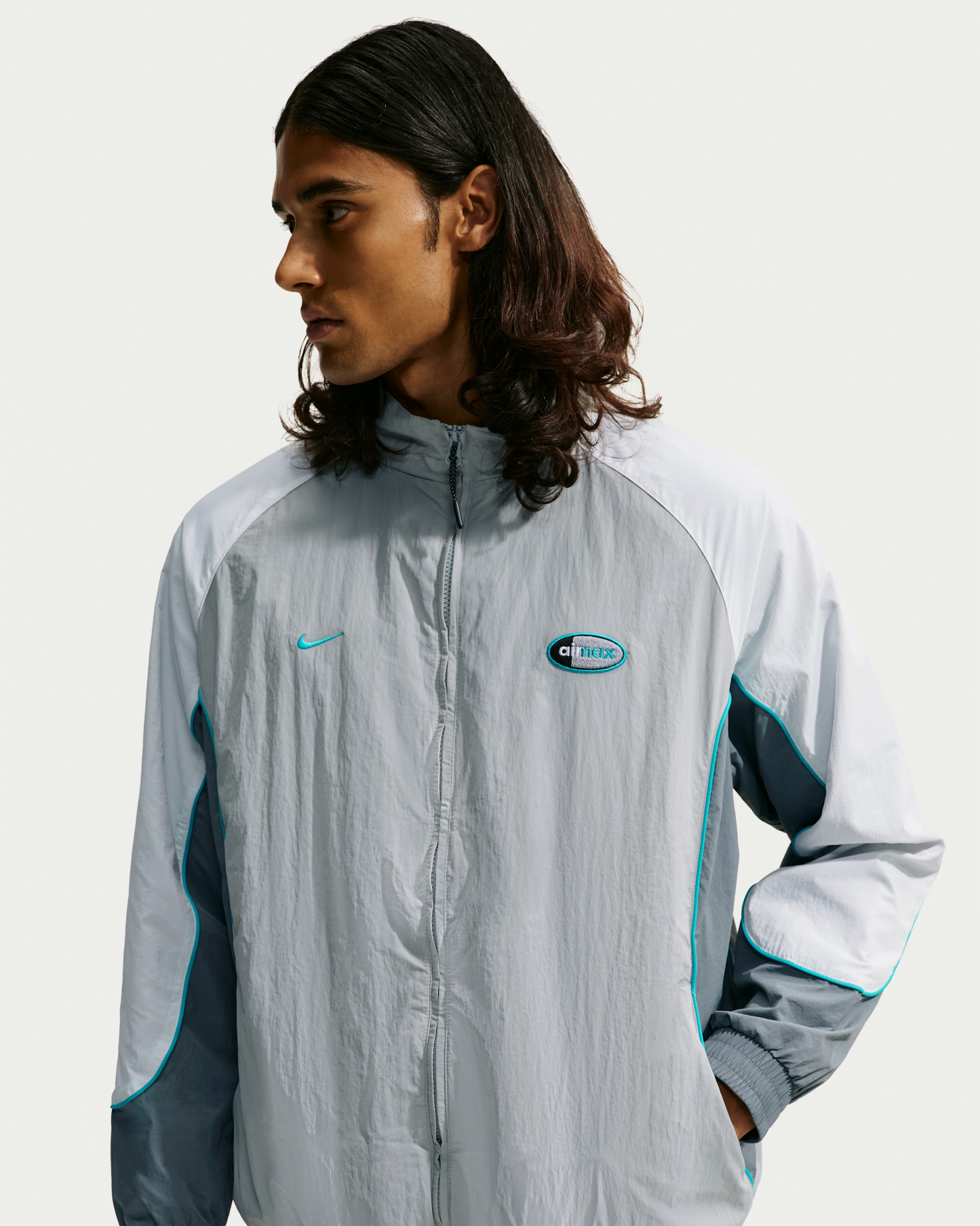 Nike Air Max 95 Men's Woven Jacket - Light Smoke Grey/Cool Grey/Summit White/Dusty Cactus - View 1