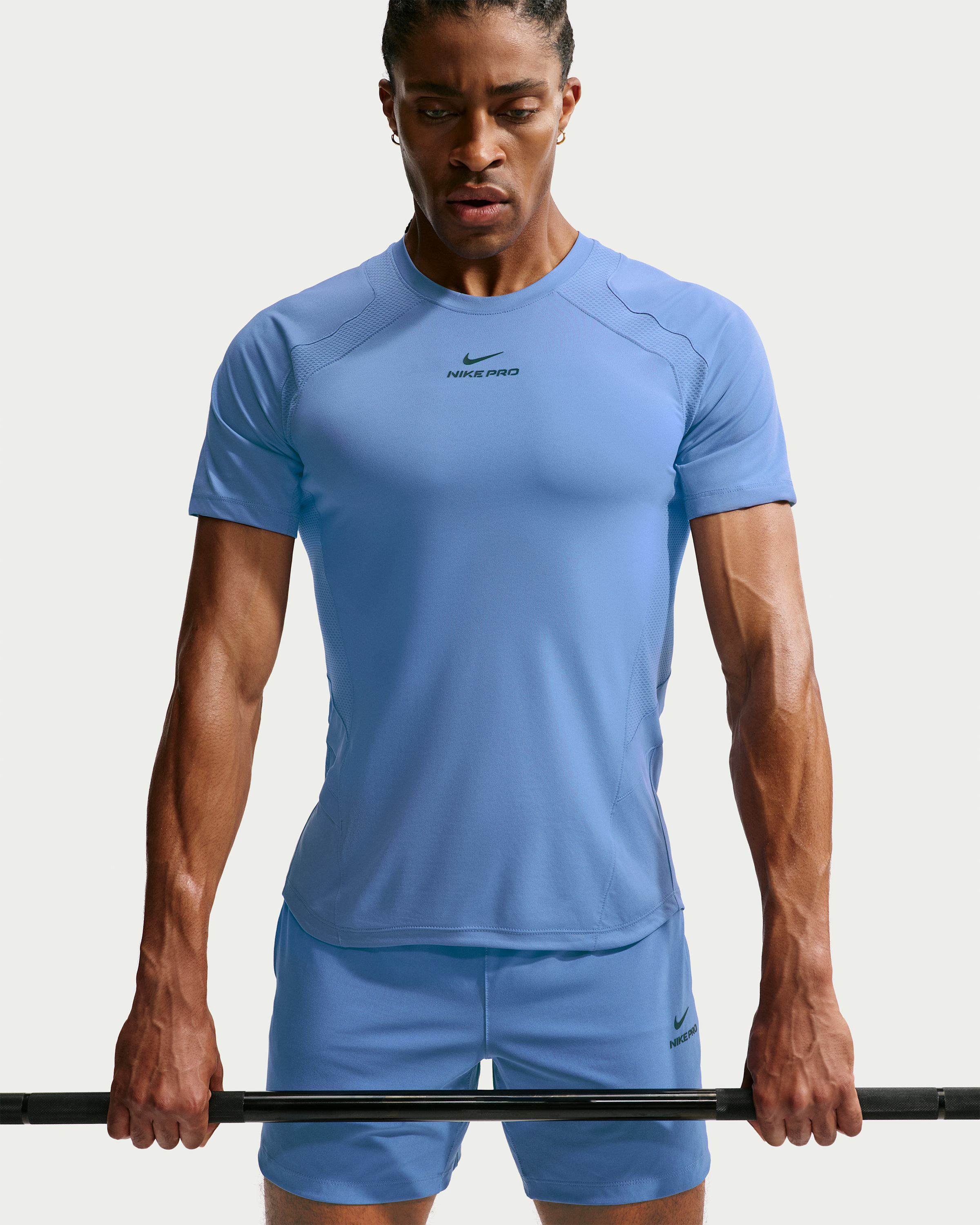 Nike Pro Training Men's Dri-FIT ADV Short-Sleeve Top - Indigo Storm/Indigo Storm/Black - View 3