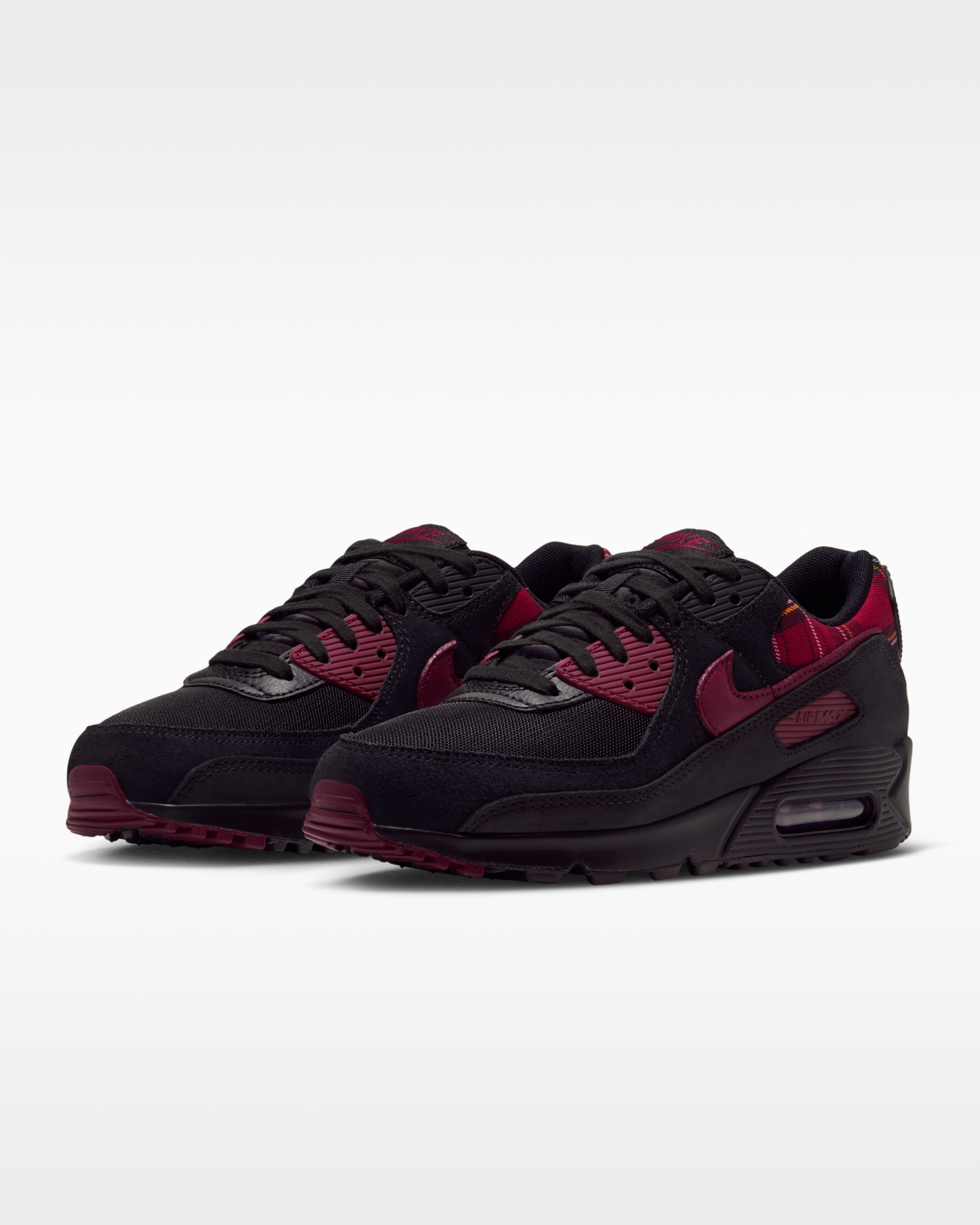 Nike Air Max 90 'Check' Women's Shoes - Black/Tough Red/Yellow Ochre/Team Red - View 5