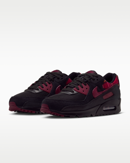 Nike Air Max 90 'Check' Women's Shoes - Black/Tough Red/Yellow Ochre/Team Red - View 5