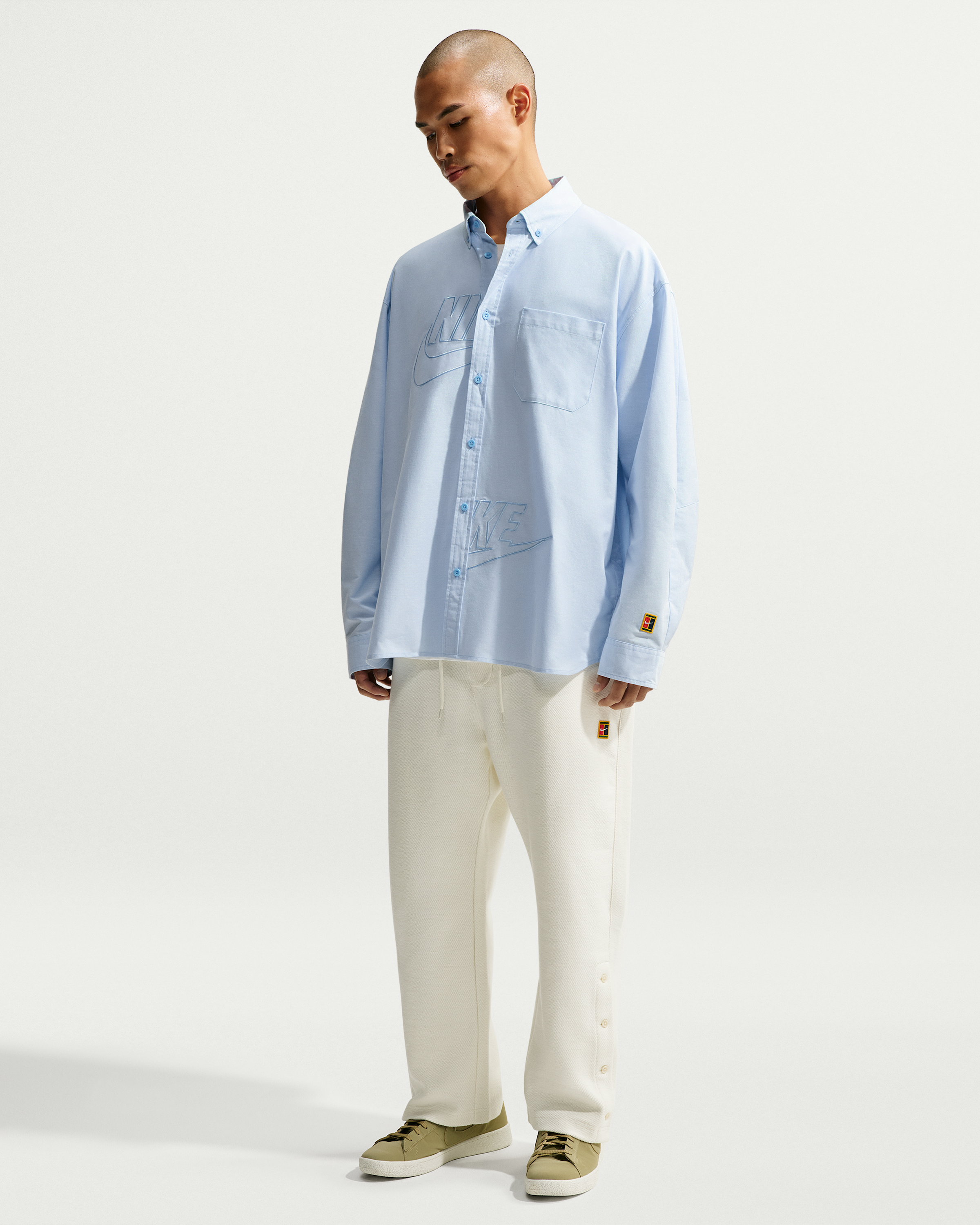 Nike Club Rules Men's Long-Sleeve Oxford Top - Psychic Blue/Psychic Blue - View 4
