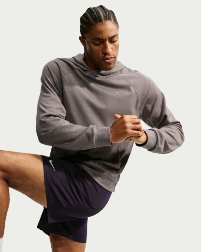Nike Primary NanoKnit Men's Dri-FIT UV Protection Pullover Performance Hoodie - Cave Stone/Ironstone/Heather/Cave Stone - View 3