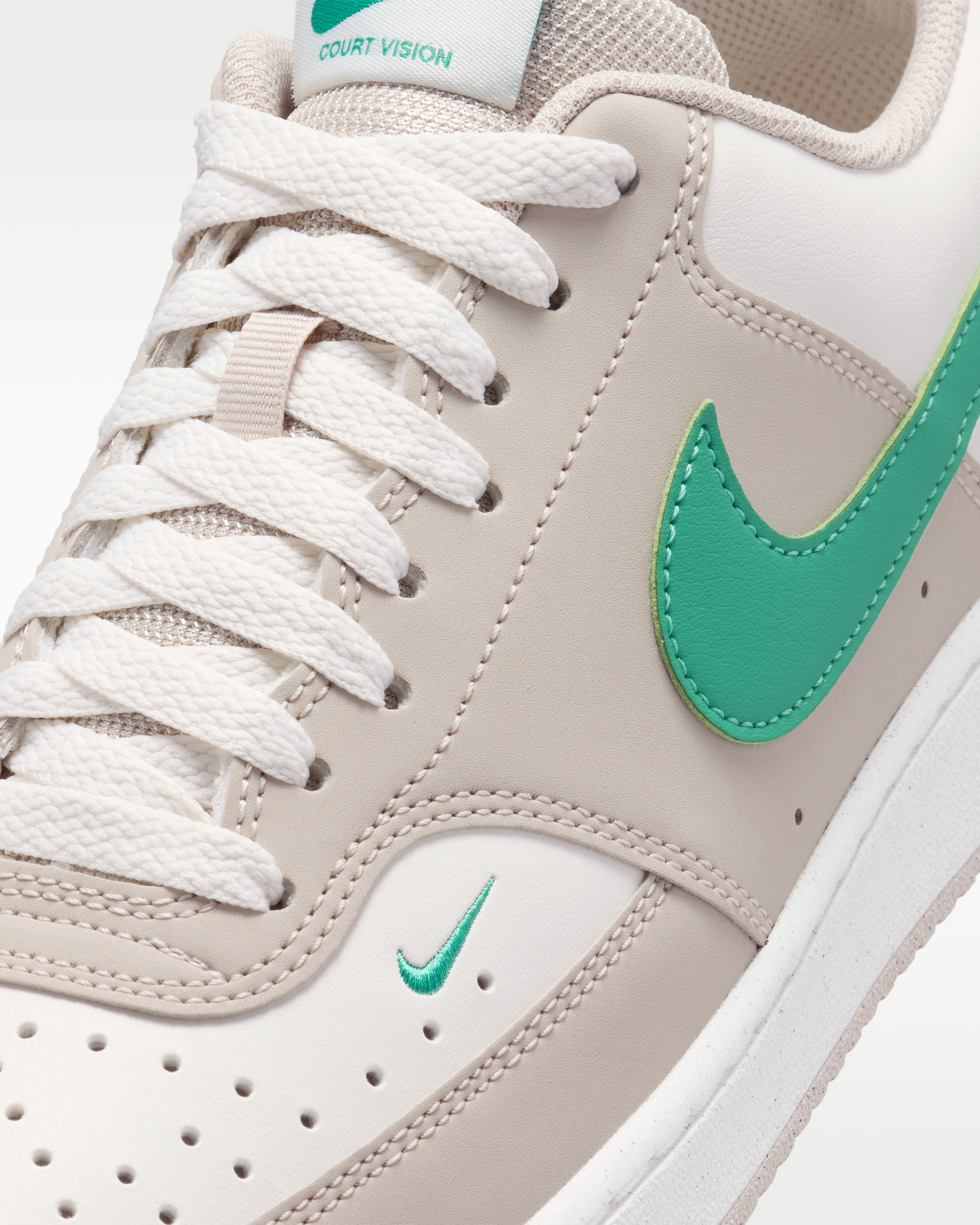 Nike Court Vision Low Men's Shoes - Sail/Cream II/Emerald Green - View 7