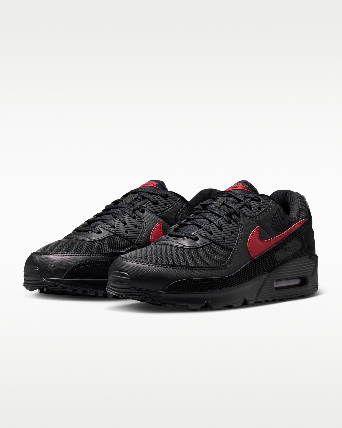 Nike Air Max 90 Men's Shoes - Black/Black/Tough Red - View 5