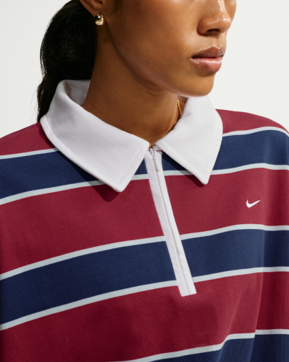 Nike Sportswear  Women's 1/4-Zip Sweatshirt - Team Crimson/Court Blue/Glacier Blue - View 3