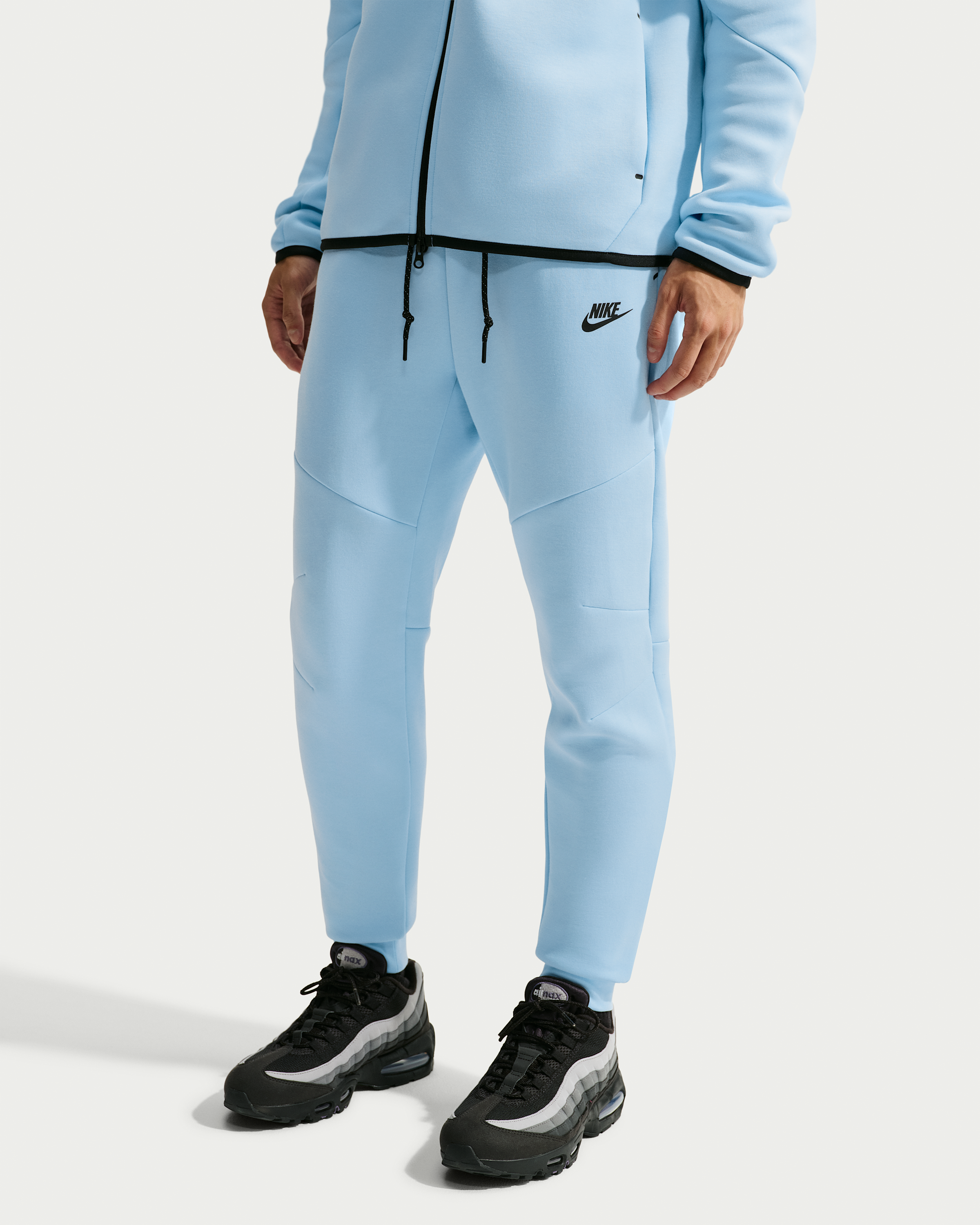 Nike Tech Men's Fleece Joggers - Ice Blue/Black - View 2