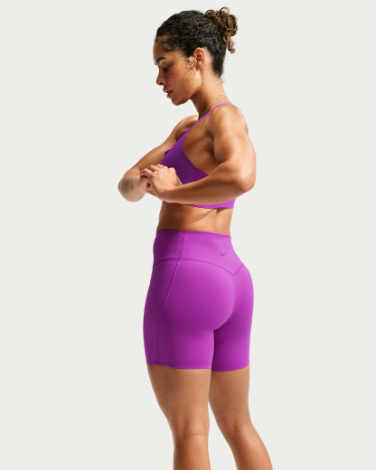 Nike Universa Women's High-Waisted 12.5cm (approx.) Biker Shorts with No Front Seam - Vivid Purple/Vivid Purple/Bold Berry - View 3