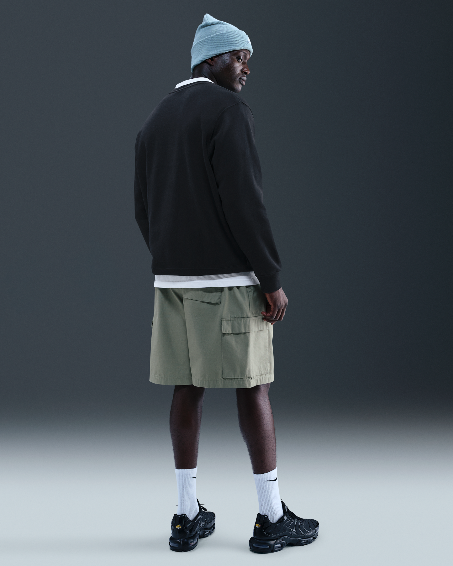 Nike Club Men's Fleece Crew - Black/White - View 10