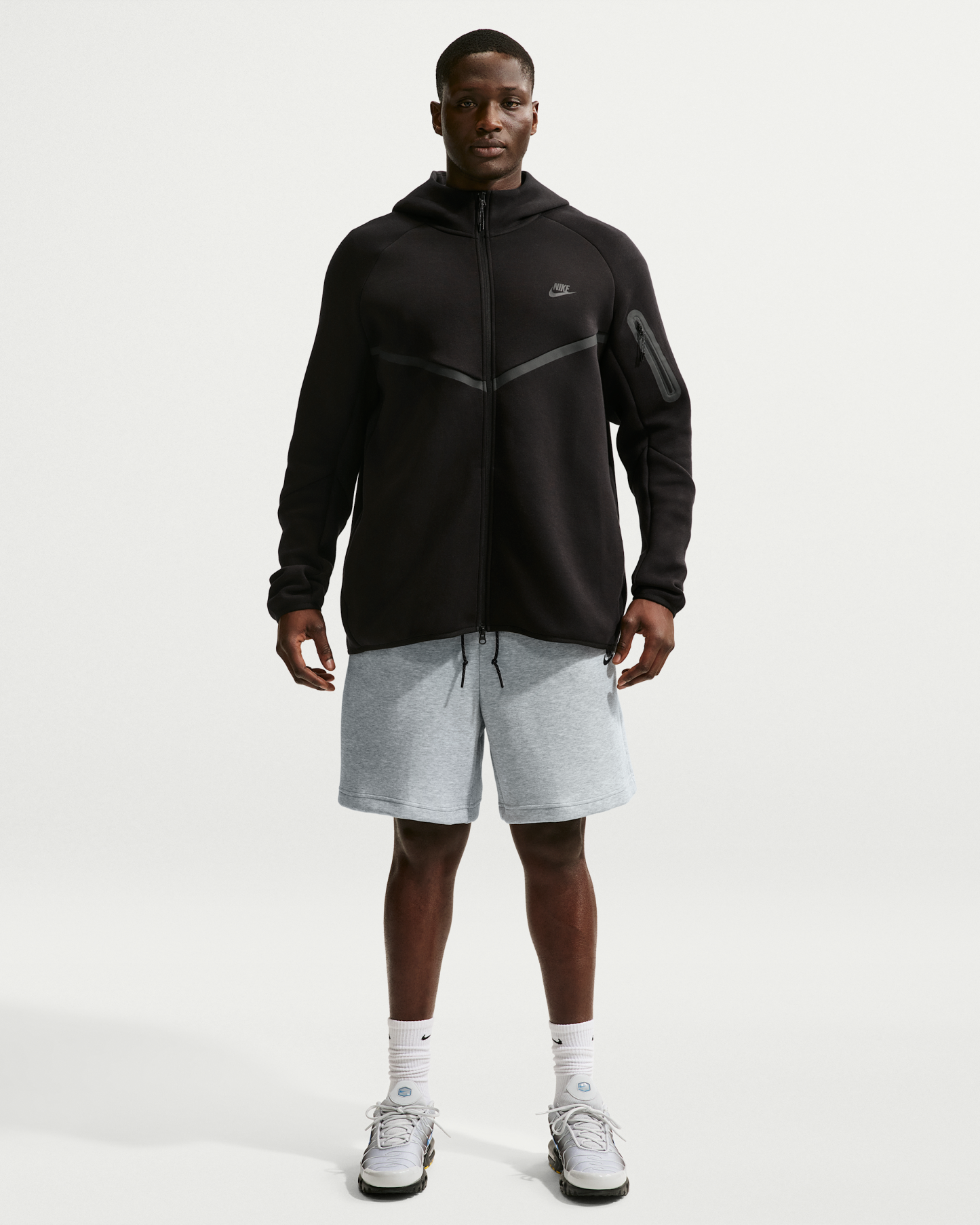 Nike Tech Men's Fleece Shorts - Dark Grey Heather/Black - View 6