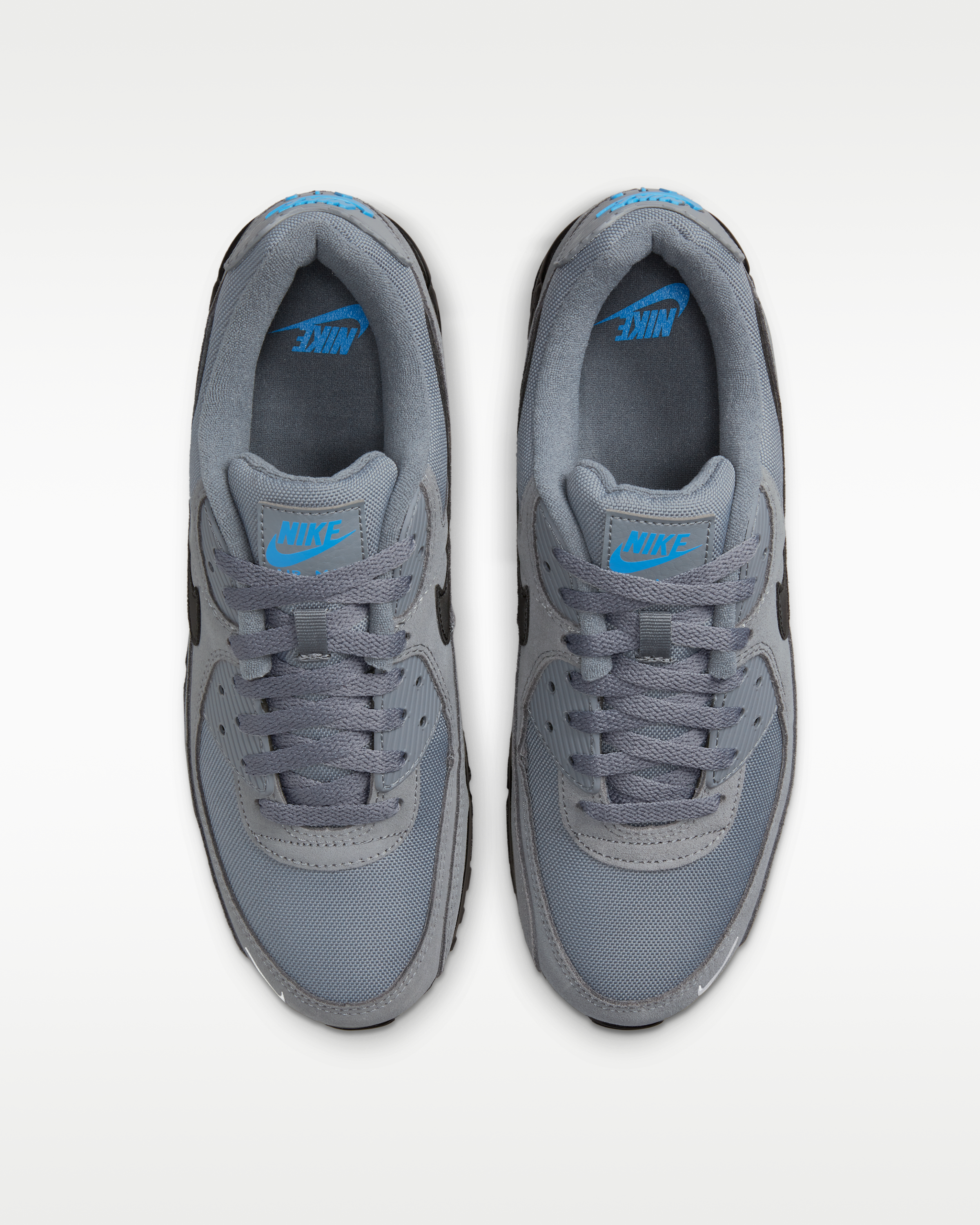 Nike Air Max 90 Men's Shoes - Smoke Grey/Light Photo Blue/Metallic Silver/Black - View 4